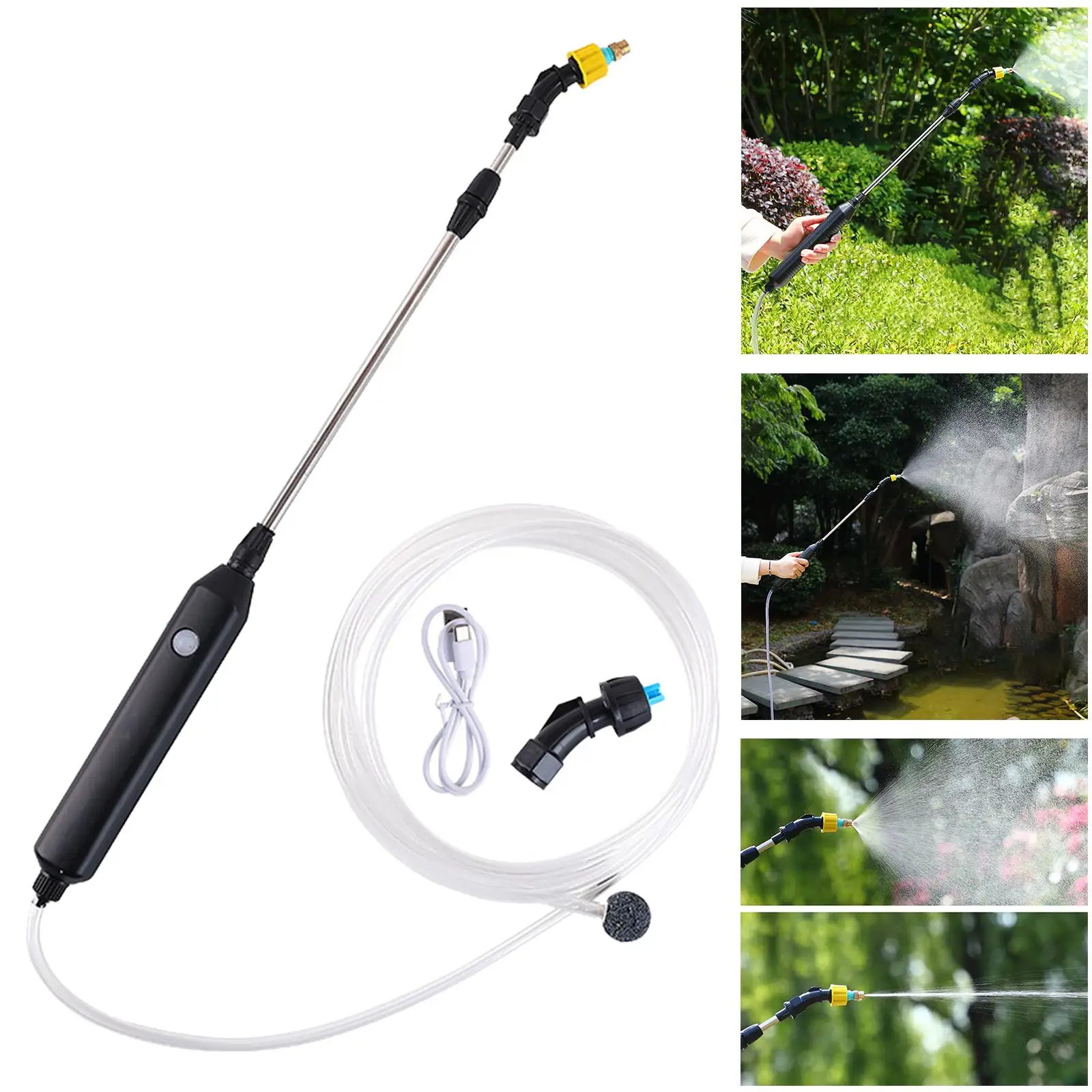 Handheld Garden Sprayer Spray Bottle Attachment Rechargeable for Window Cleaning Tool