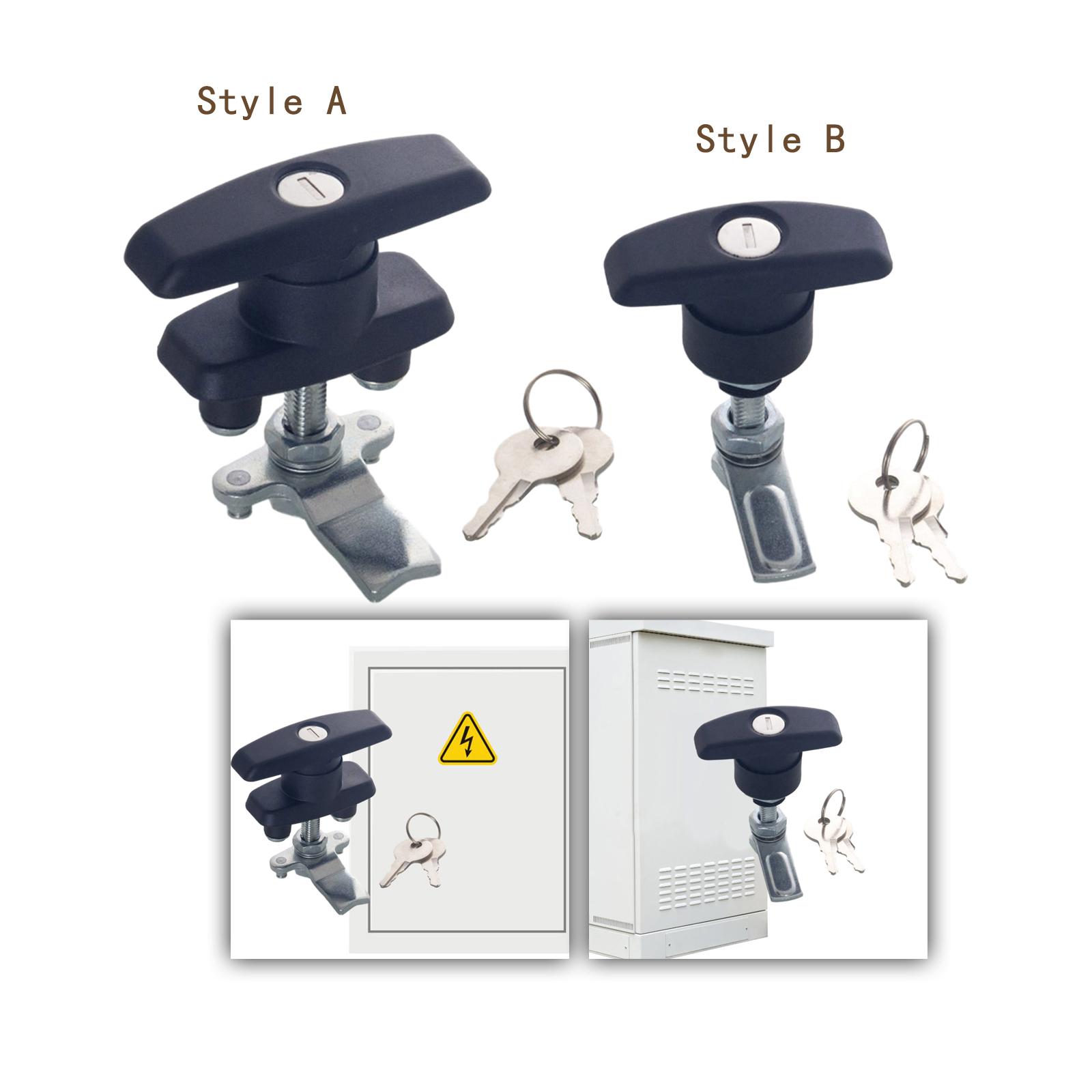 T Handle Door Lock Latch, Shed Door Lock with Keys, Heavy Duty Locking Latch for Trailer, Tool Case, Distribution Box