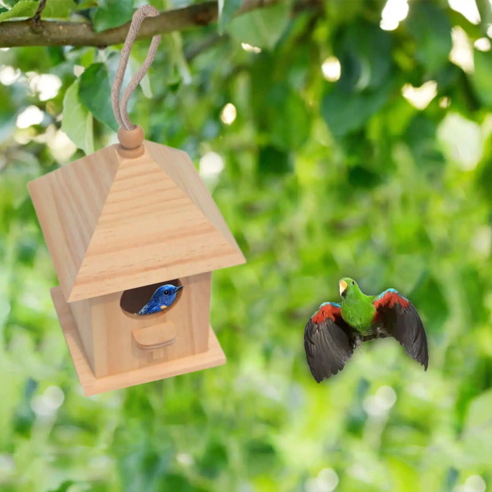 Wooden Birdhouse DIY Arts Crafts Paint Doodle Bird House for Outdoor Small Birds