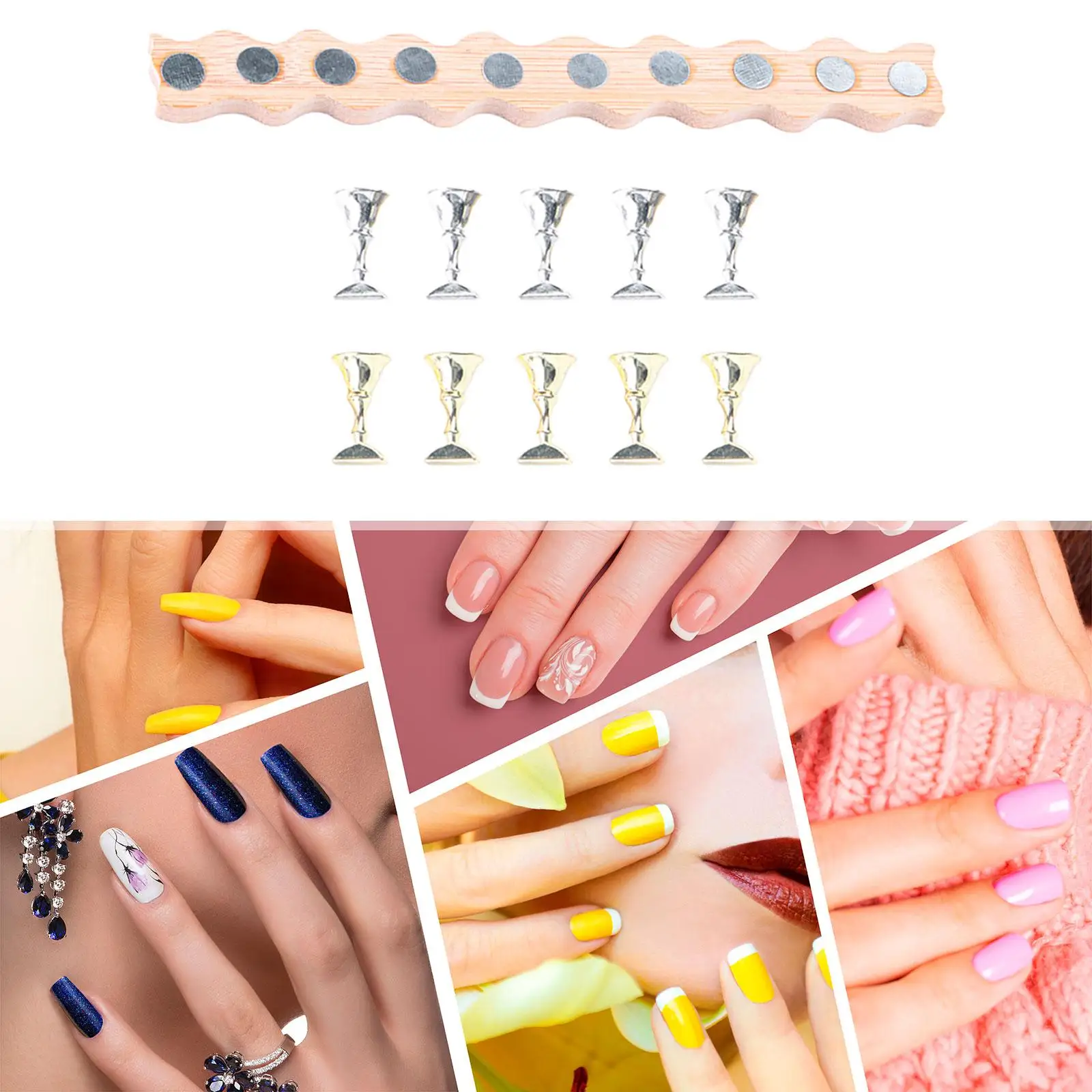 Nail Art Practice Stand Durable Nail Tip Holders Nail Practice Base Fingernail Display Stands for Beginner Makeup Manicurists