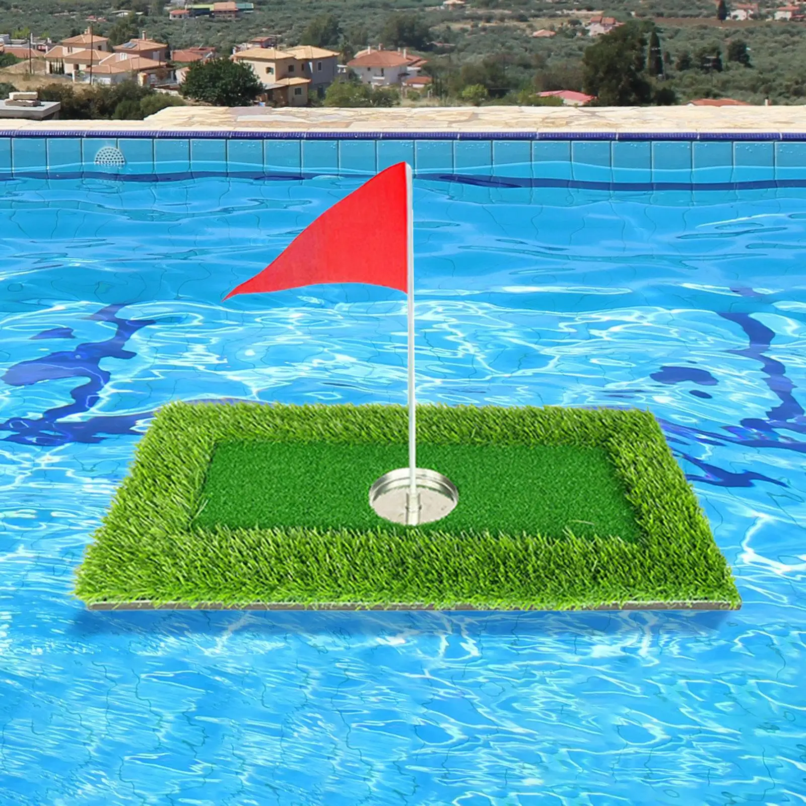 Float Golf Putting Mat Swing Golf Hitting Mat Training Tool Golf Gift Golf Mat Golf Putting Green for Pool Outdoor Adults Kids