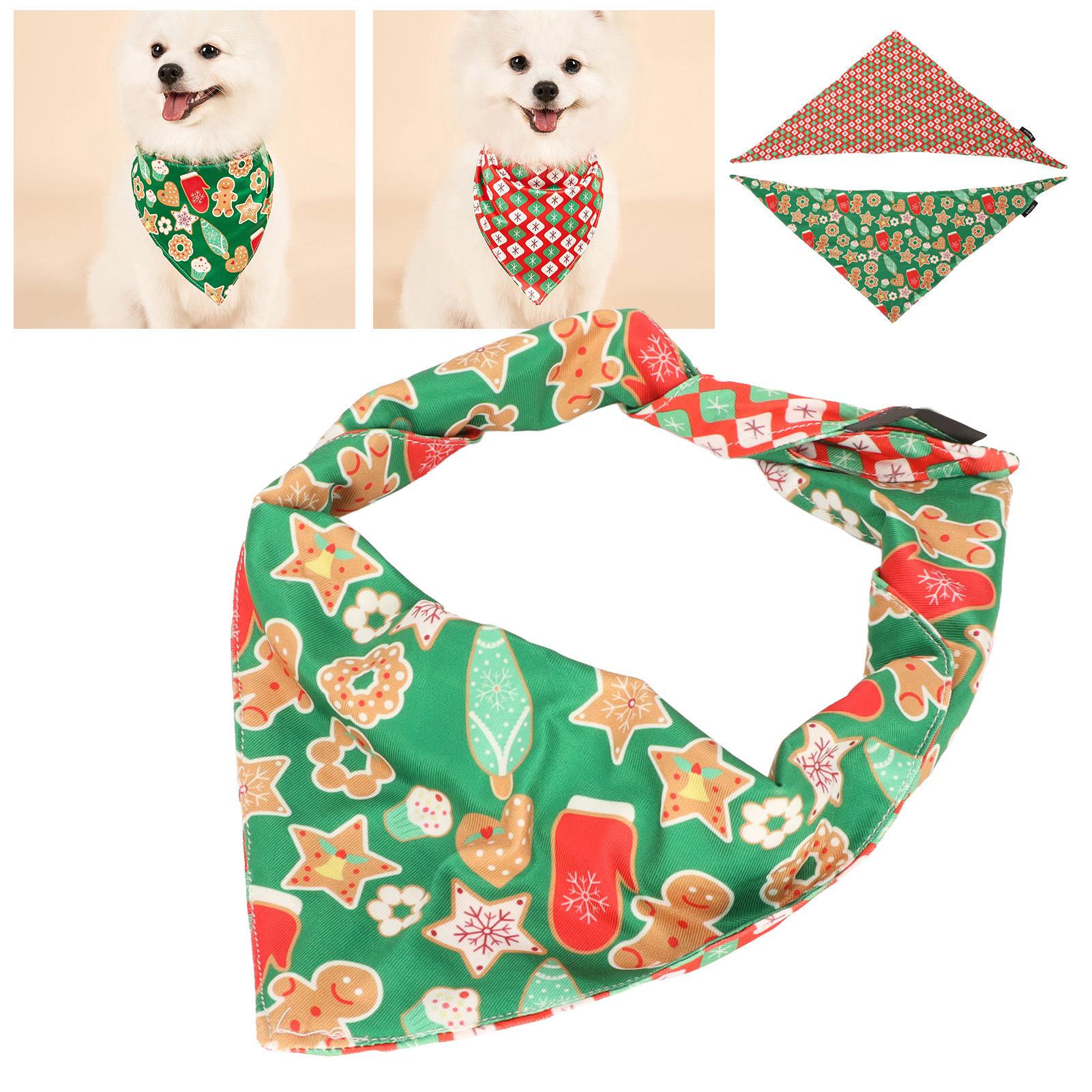 Title 3, Christmas Dog Bandanas Santa Claus Dog Scarf Fo...