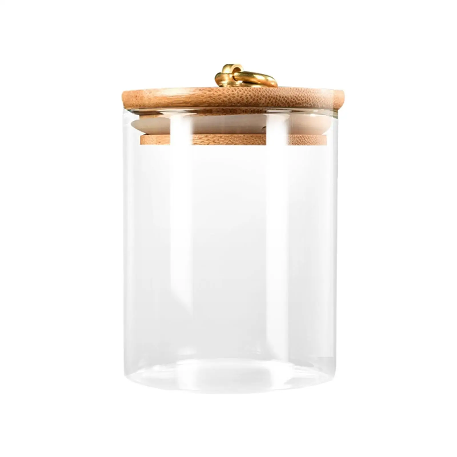 Glass Storage Jar Multi Used Empty Bottle Glass Canisters Wooden Lid Small for Small Items kitchen dry Ingredients Sugar Candy