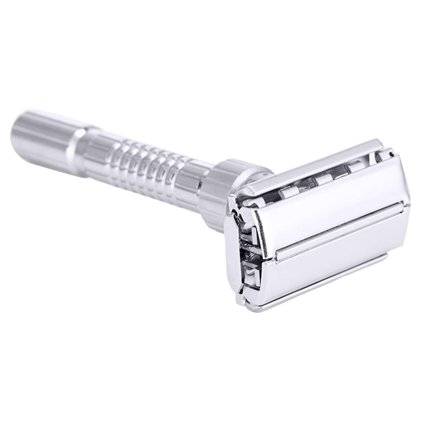 Manual Safety with 5 Zinc Alloy Reusable Shaver, Safety Shaving Everyday Use, Travel Men