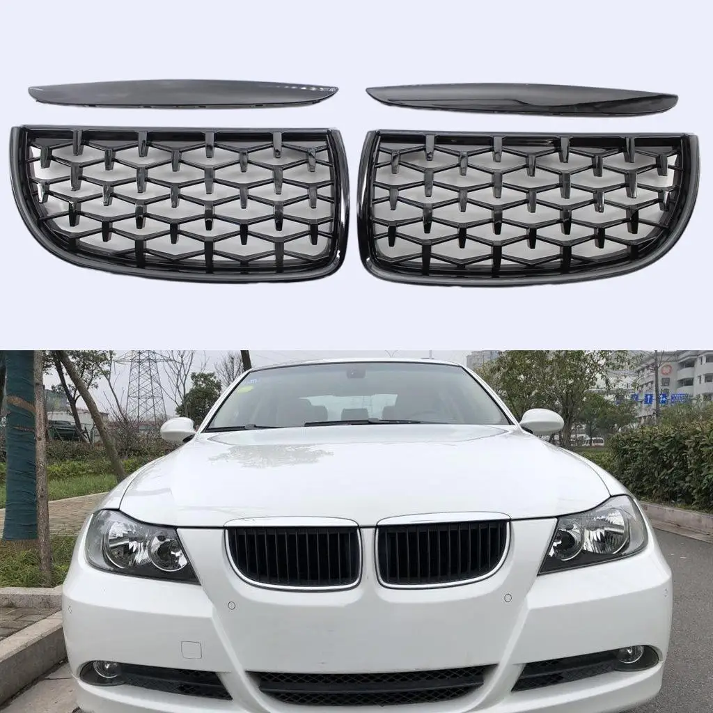Car Kidney Mesh Grille Grill for E90  2005-2008