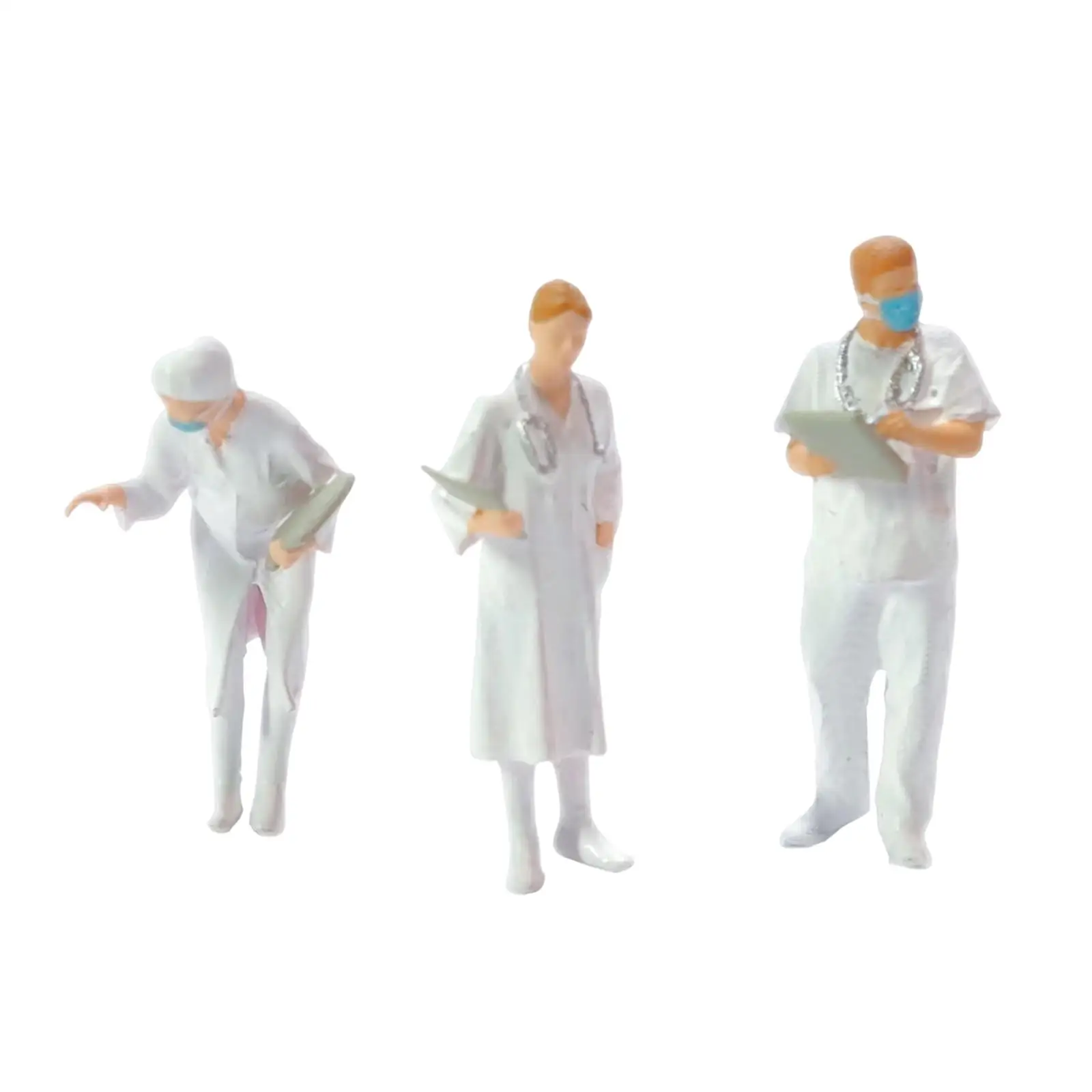3Pcs 1:87 People Figurines Set People Models for Miniature Scenes Collection