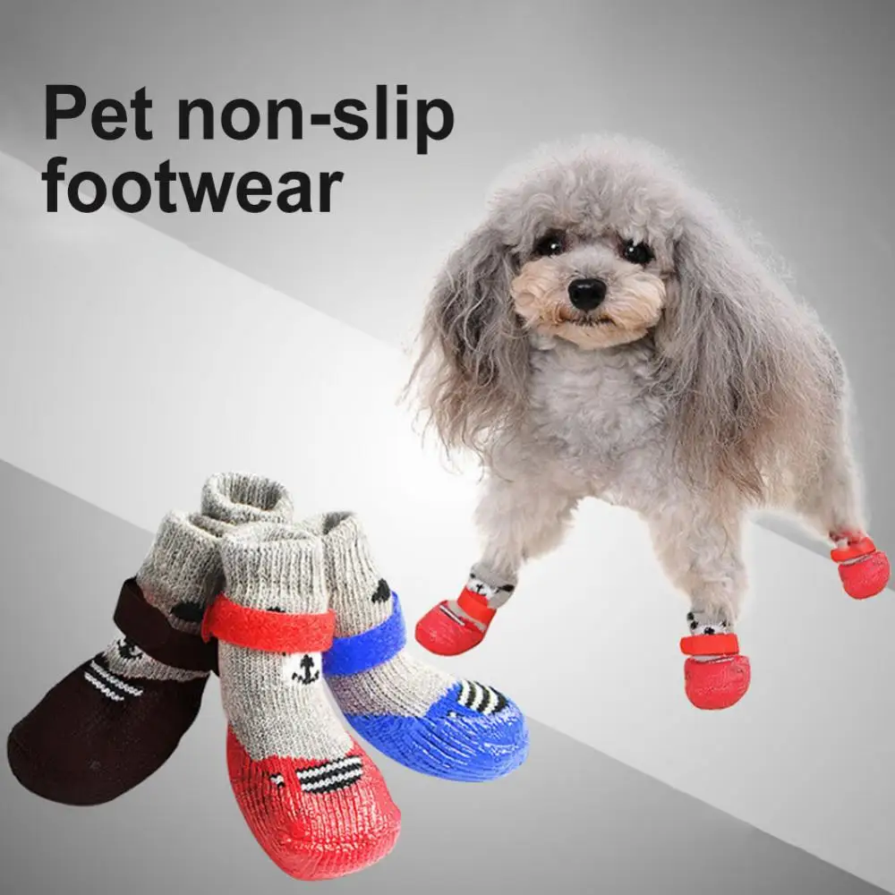 Title 3, Pet Shoes 4Pcs/Set Outdoor Indoor Anti-slip Sil...