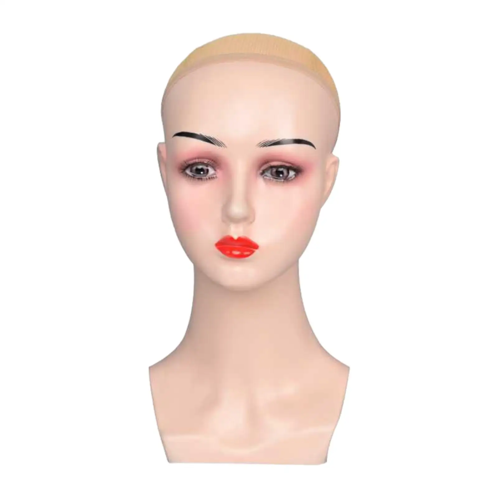 Female Bald Mannequin Head Hat Display Rack Stable Base Smooth Durable Manikin for Hats Wigs Making Hairpieces Necklace Jewelry