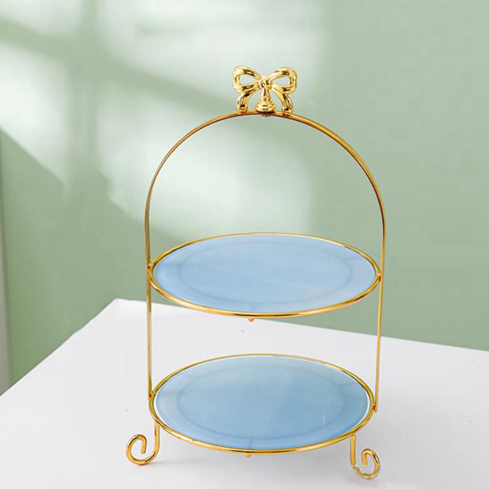 2 Tiered Cake Stand Tea Party Serving Platter Durable Easy to Clean for Birthday Parties Easy Access to Food Premium Classic