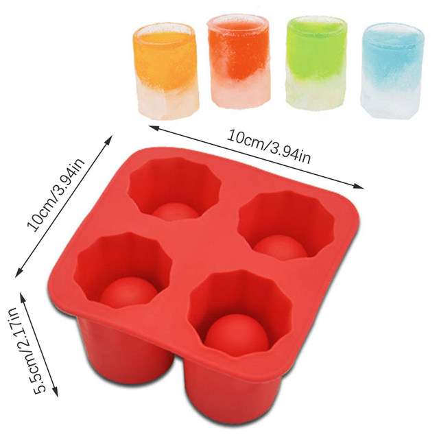 Silicone Shot Glass Ice Molds, Ice Cube Trays For Freezer With 4 Cavities,  Ice Shot Glass Mold Reusable Whiskey Glass Ice Cubes, Holds Each, Ice Shot Glass  Molds And Trays - Temu Australia