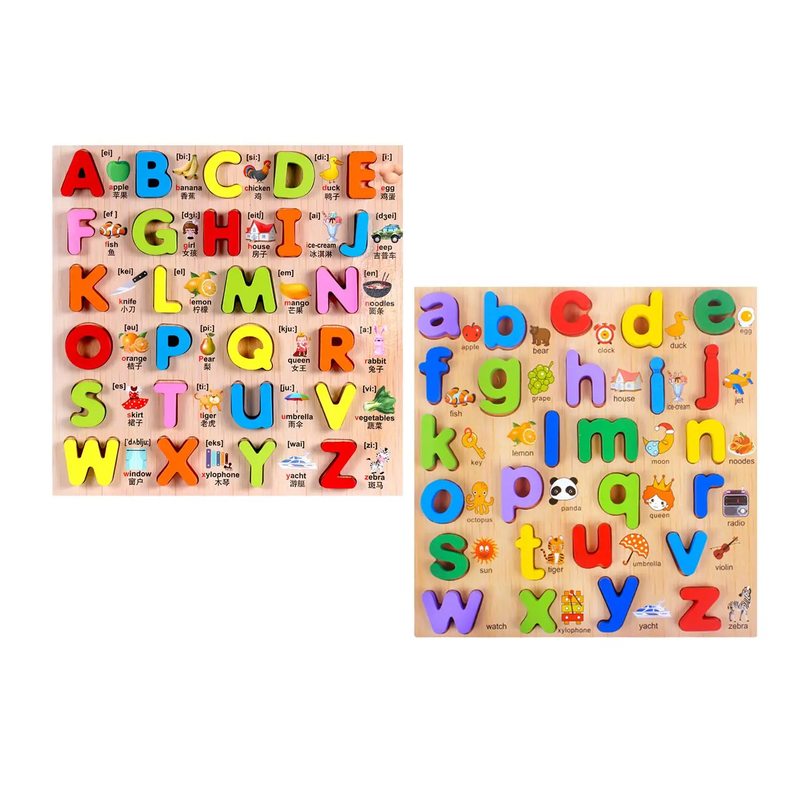 Wooden Alphabet Word Puzzle Matching Toys Learning Alphabet Gifts Girls Boys Kid