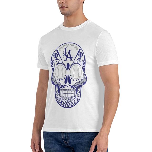 Aliexpress Los Angeles Dodgers Skull T-Shirt Short T-Shirt Quick Drying T-Shirt Black T-shirts for Men