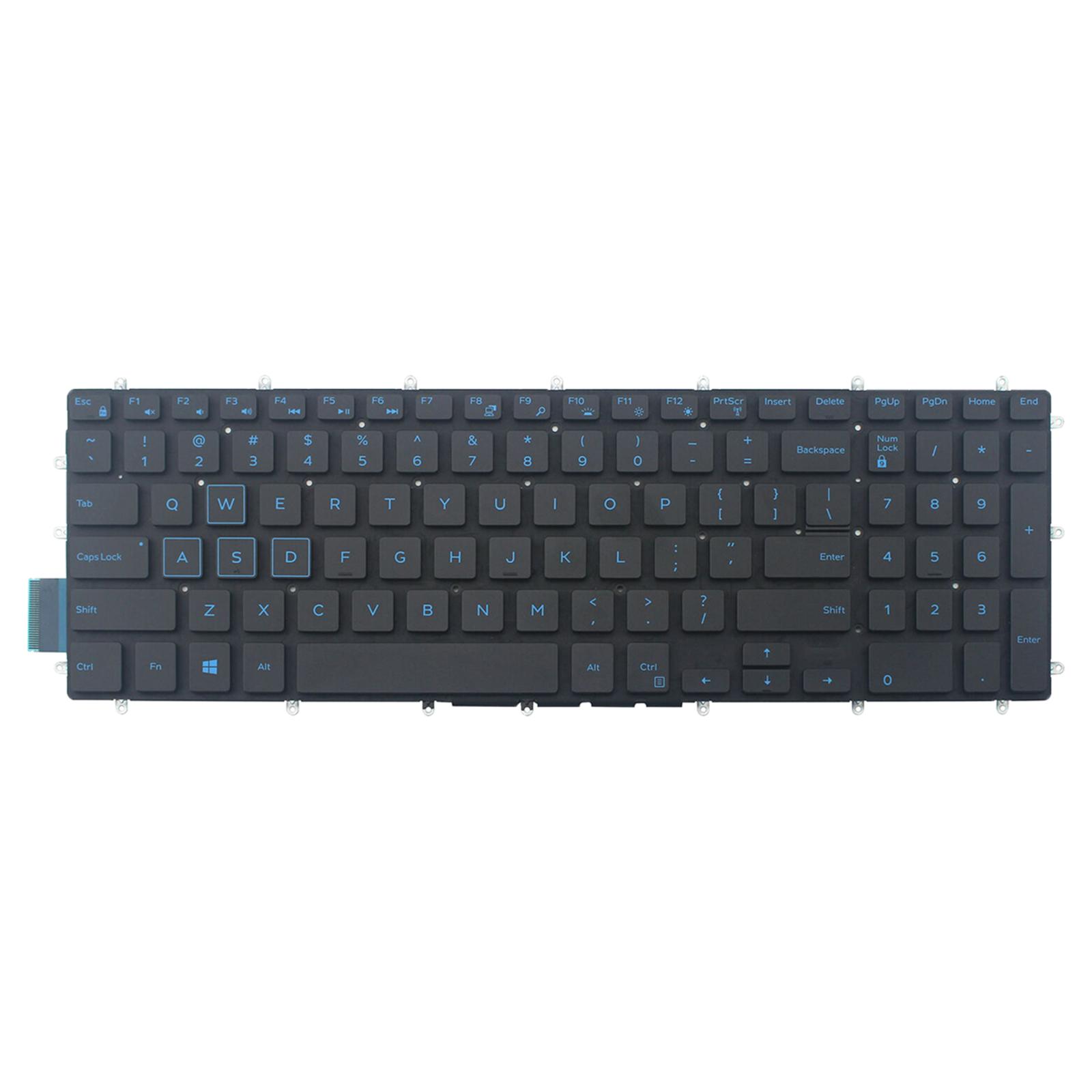Keyboard US Layout Black Key CAPS Without Frame Blue Font Accessories Plasic Keypad for Inspiron 15 5567 Laptop and Desktop