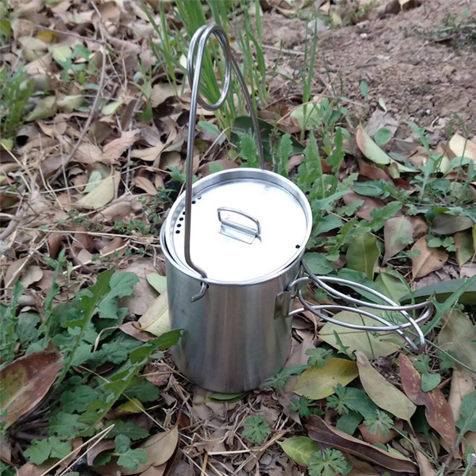 Portable Camping  Mug  Stainless Steel Utensils Lightweight Reusable Heating for Cooking Hiking Picnic