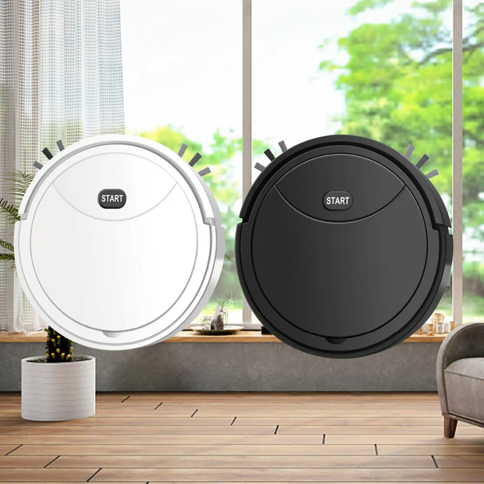 Robot Vacuum Cleaner Electric Sweeper 90 Mins Runtime Strong Suction Quiet 3 in 1 Robotic Vacuum for Tile Floor