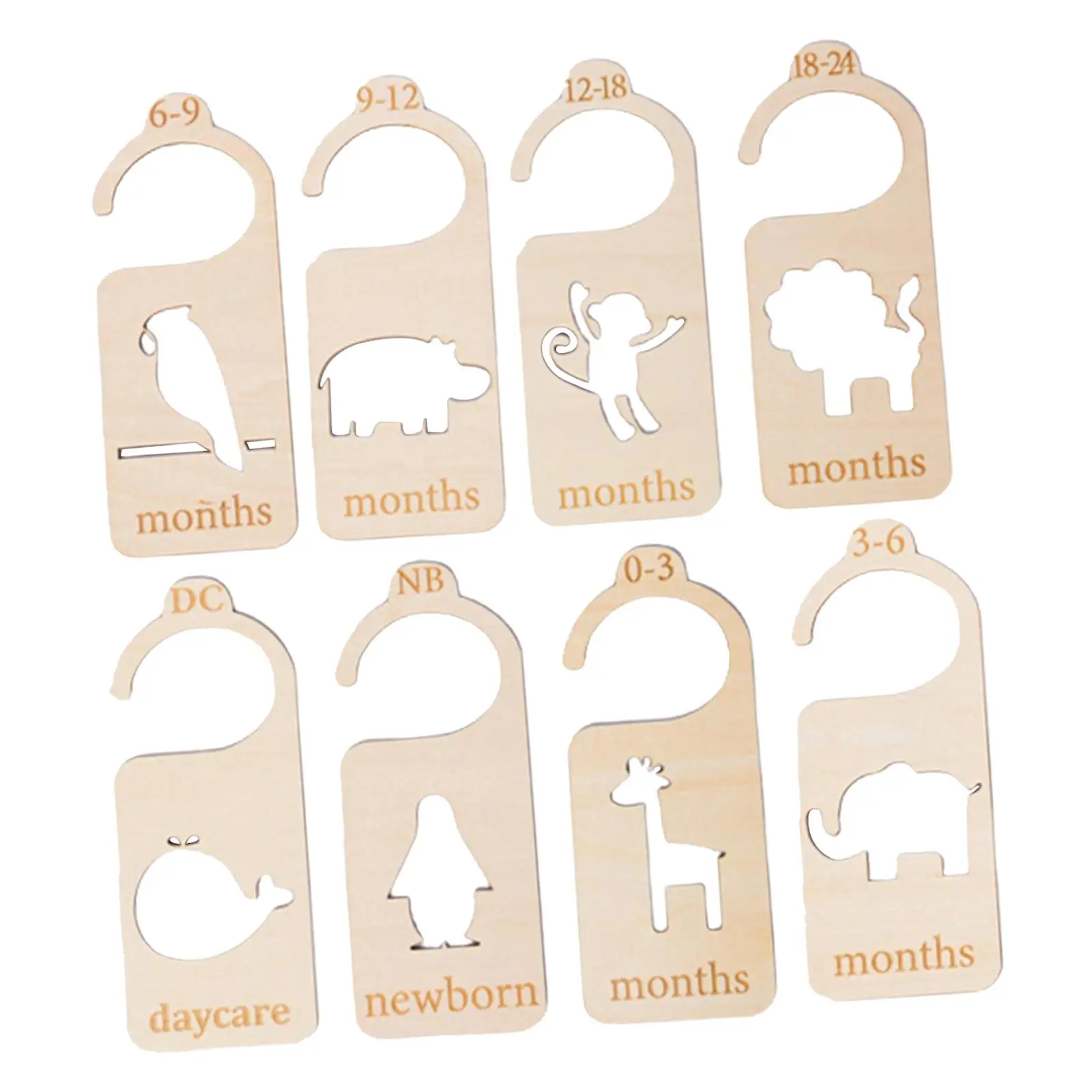 8x Wooden Baby Closet Dividers Baby Clothing Size Age Dividers for