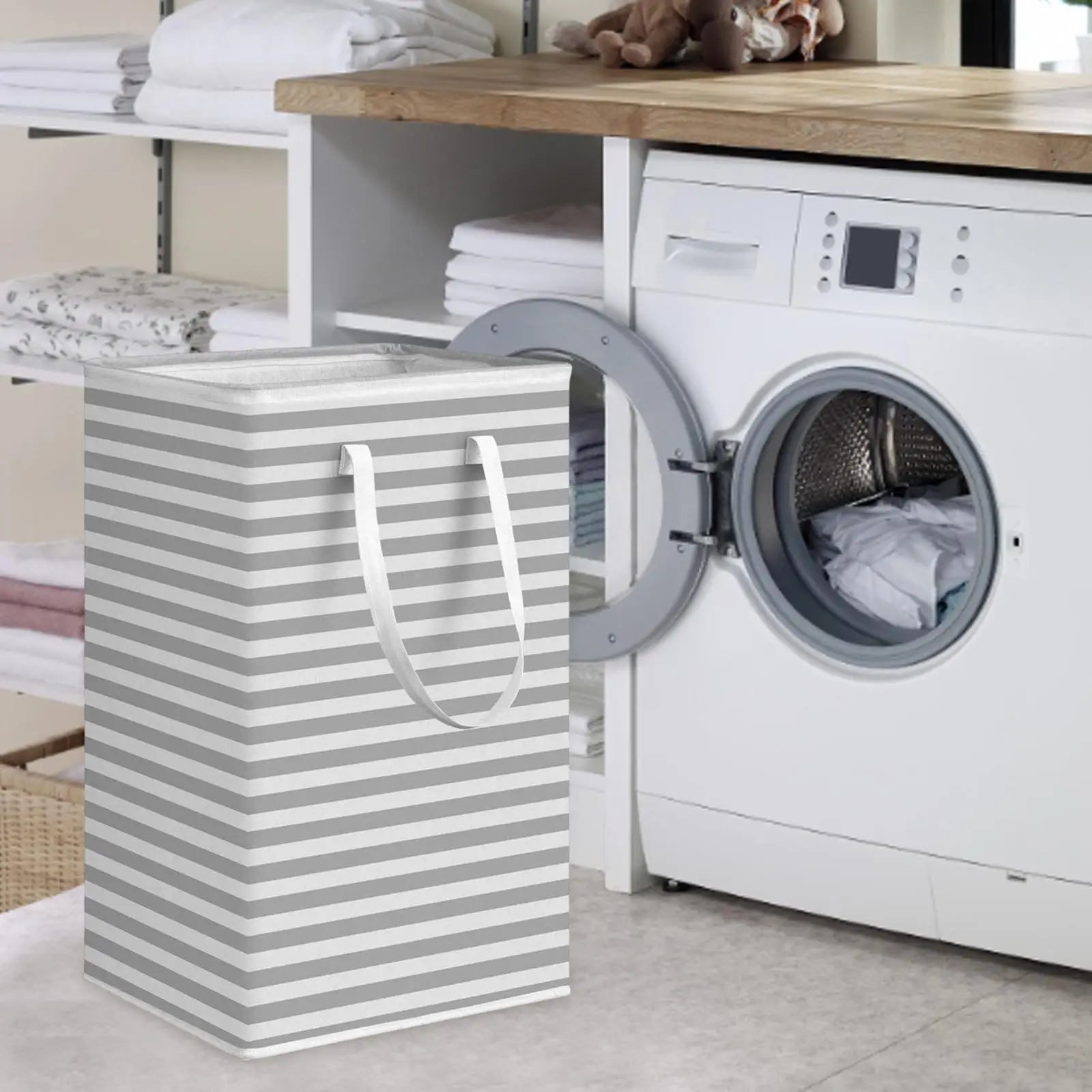 Free Standing Laundry Hamper with Convenient Carrying Handles Toy Garment