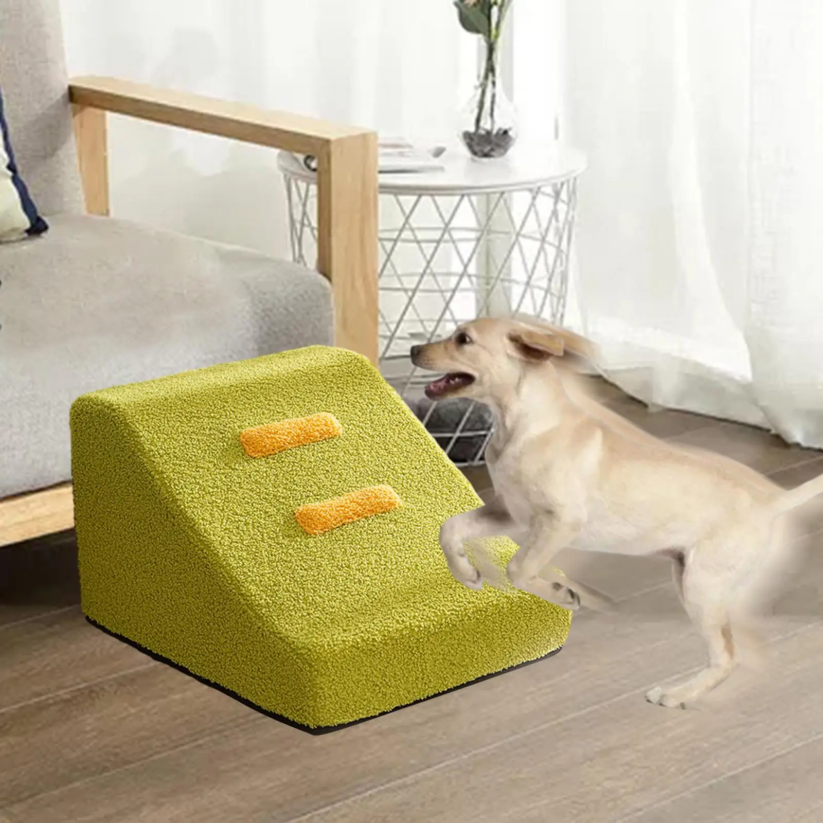 Dog Stairs Indoor Outdoor Use Sturdy Machine Washable Cover Stable Comfortable High Density Sponge Dog Ladder Lightweight