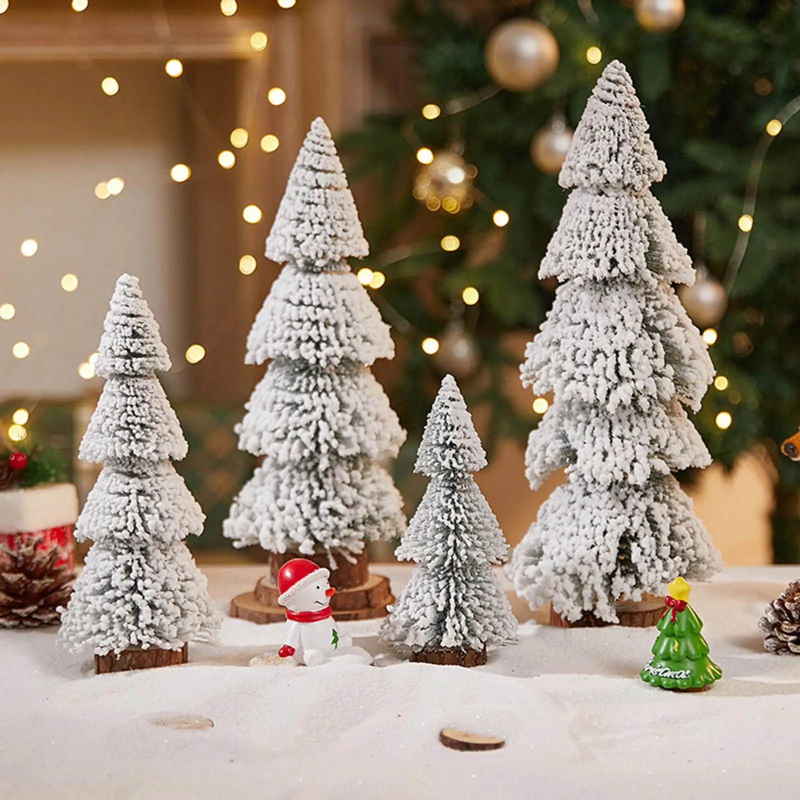 Mini Xmas Tree Rustic Party Supplies Romantic Winter Decorative Tabletop Christmas Tree for Desk Shelf Christmas Table Home 