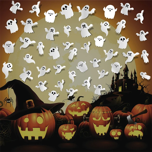 Decoração do dia das bruxas 3d preto pvc morcego festa de halloween  decoração diy bar quarto festa de halloween assustador decos adereços  adesivo de parede - AliExpress