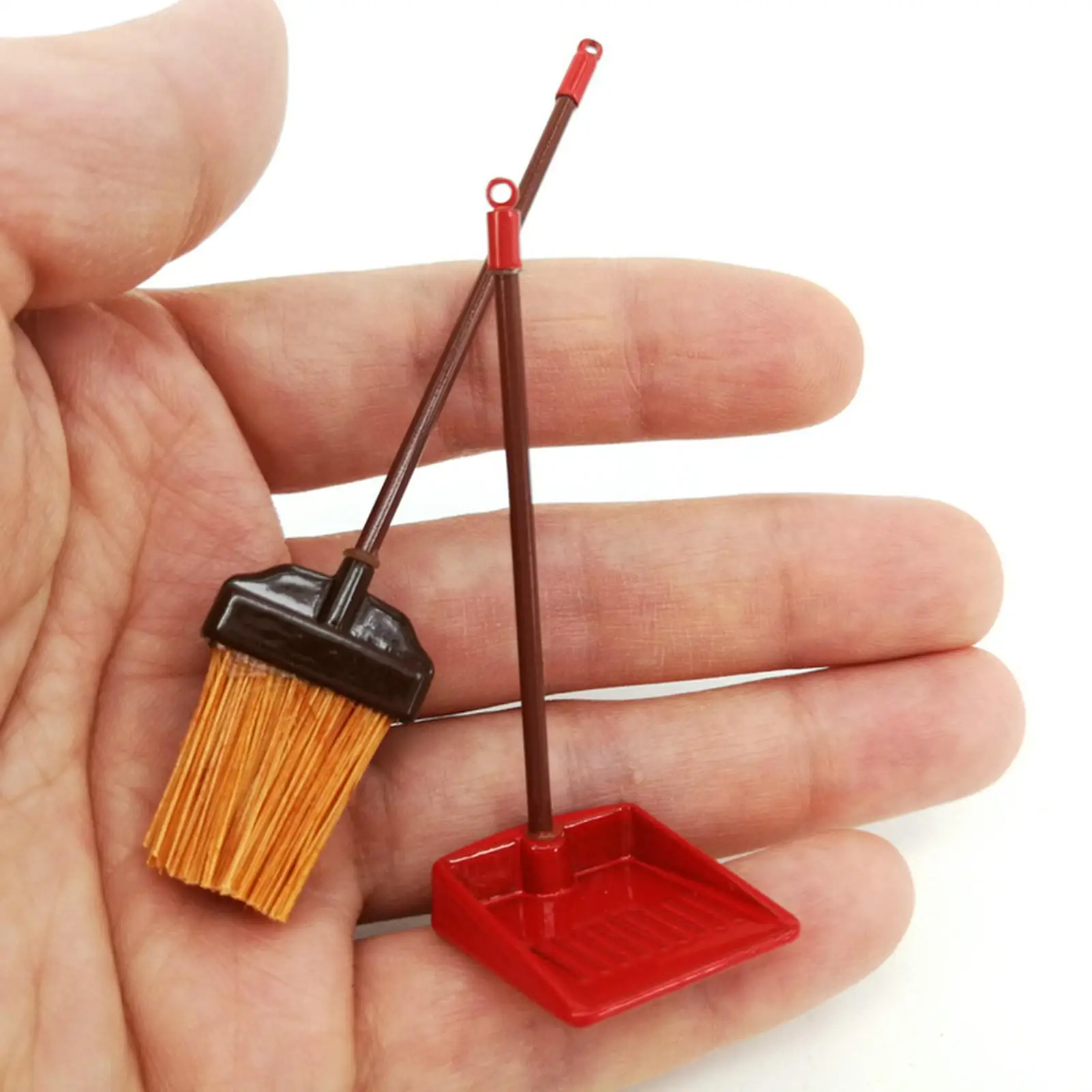 2x 1:12 Dollhouse Cleaning Broom Dustpan Housework Cleaning Supplies Tools