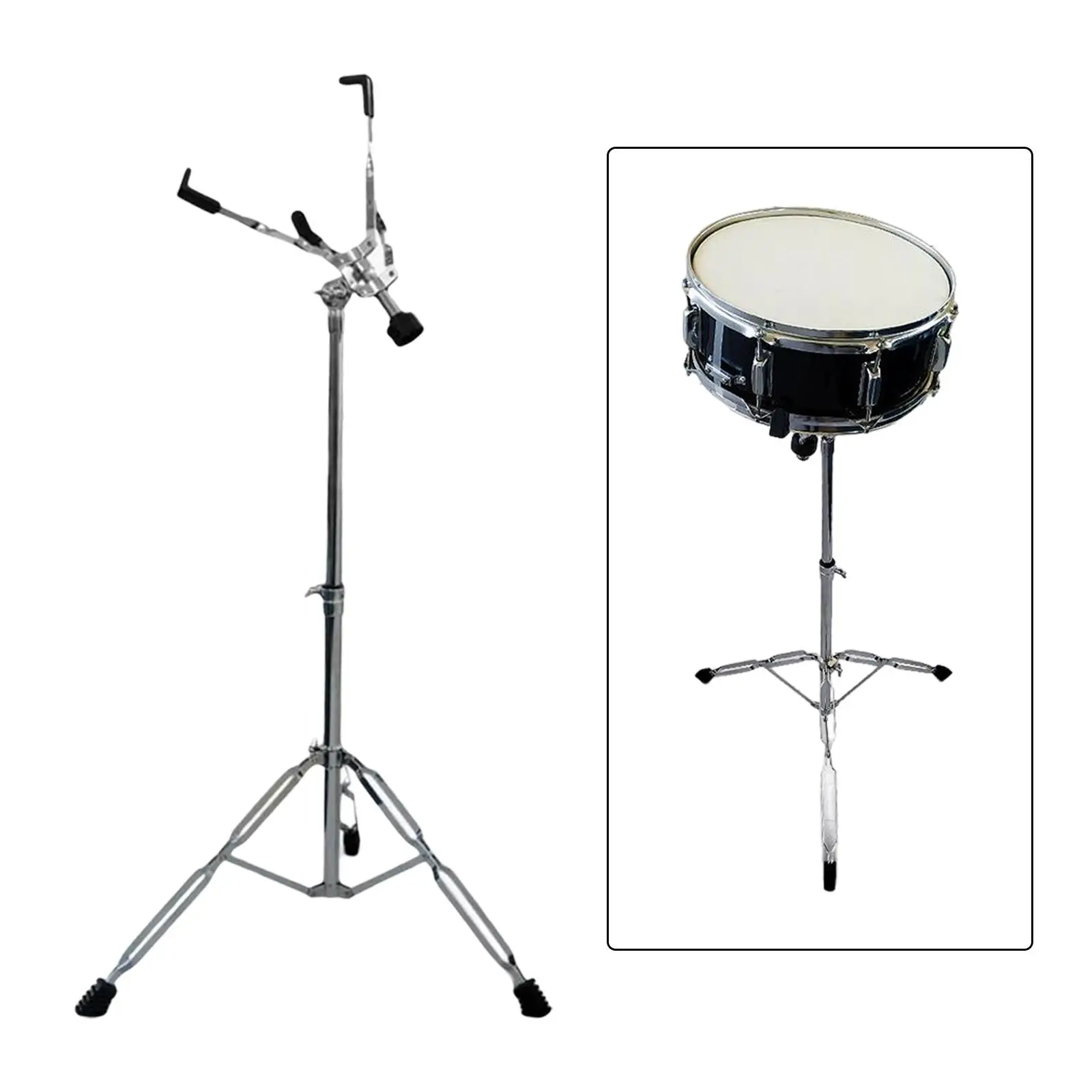 Portable Snare Drum Stand Height Adjust Drum Bracket Double Braced for Accessory