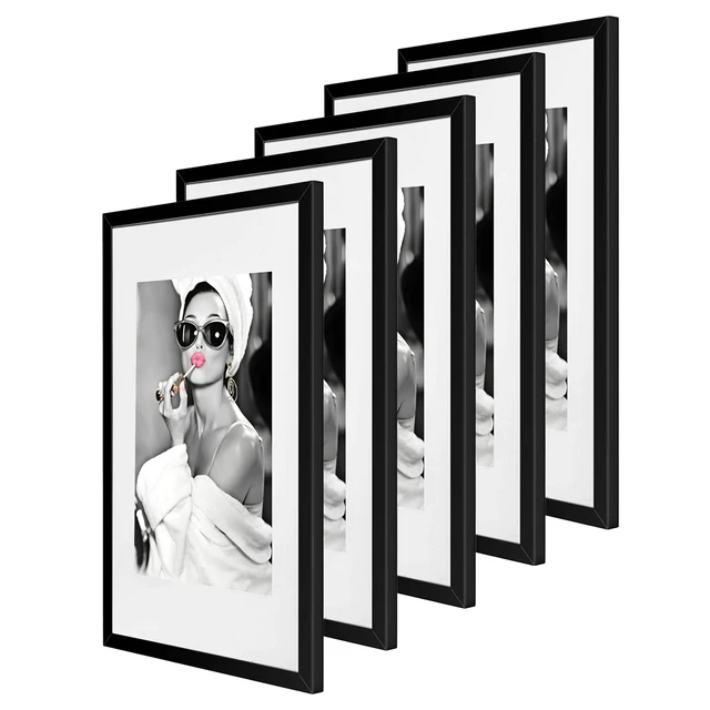 5pc cornici per foto da parete cornice per foto in metallo nero A4  certificato per documenti cornici casa Poster decorativo cornice per quadri  su tela - AliExpress