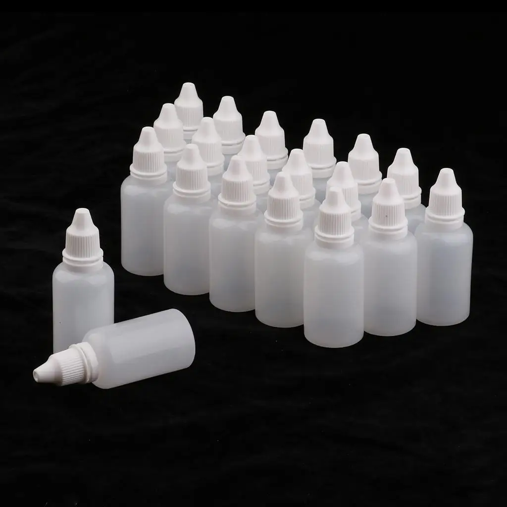20Pcs 30ml Empty Dropper Eye Liquid Container Bottles Squeezable Refillable