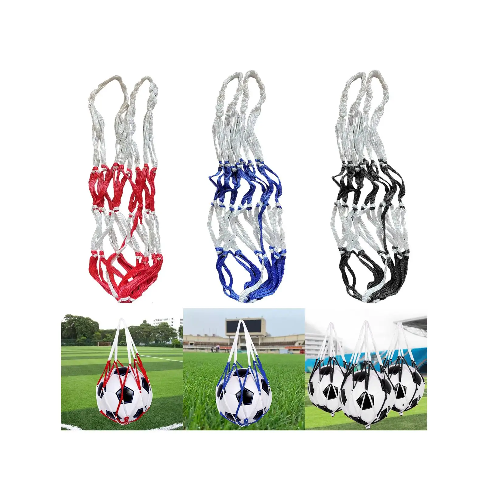 Nylon Single Ball Carrier Net Bag Durable Mesh Storage Sports Ball Holder for Basketball, Football, Volleyball, Soccer