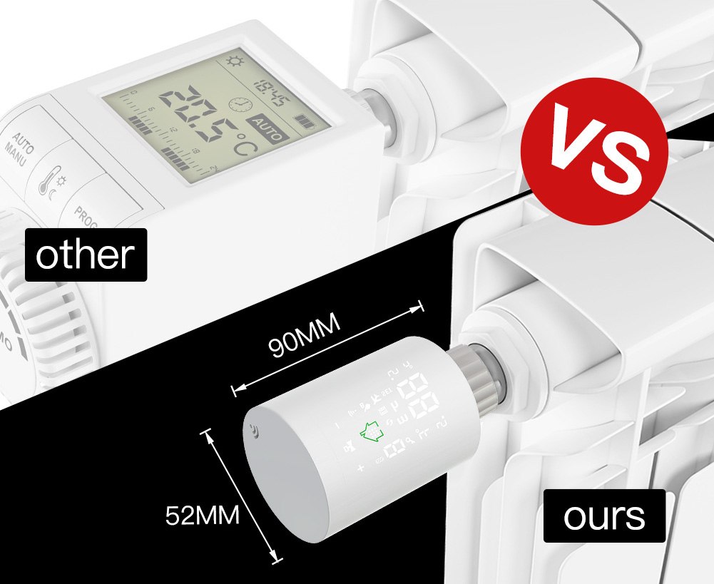 MOES-ZigBee 3.0 Atuador do radiador, válvula termostática