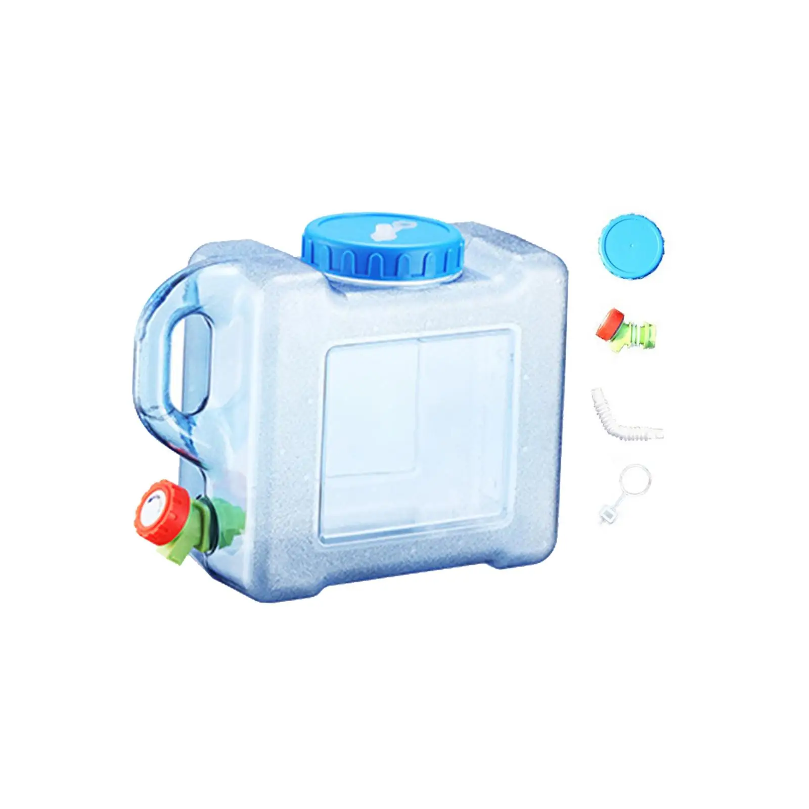 Portable Water Container with Faucet Water Bucket Sturdy for Hiking Backpack
