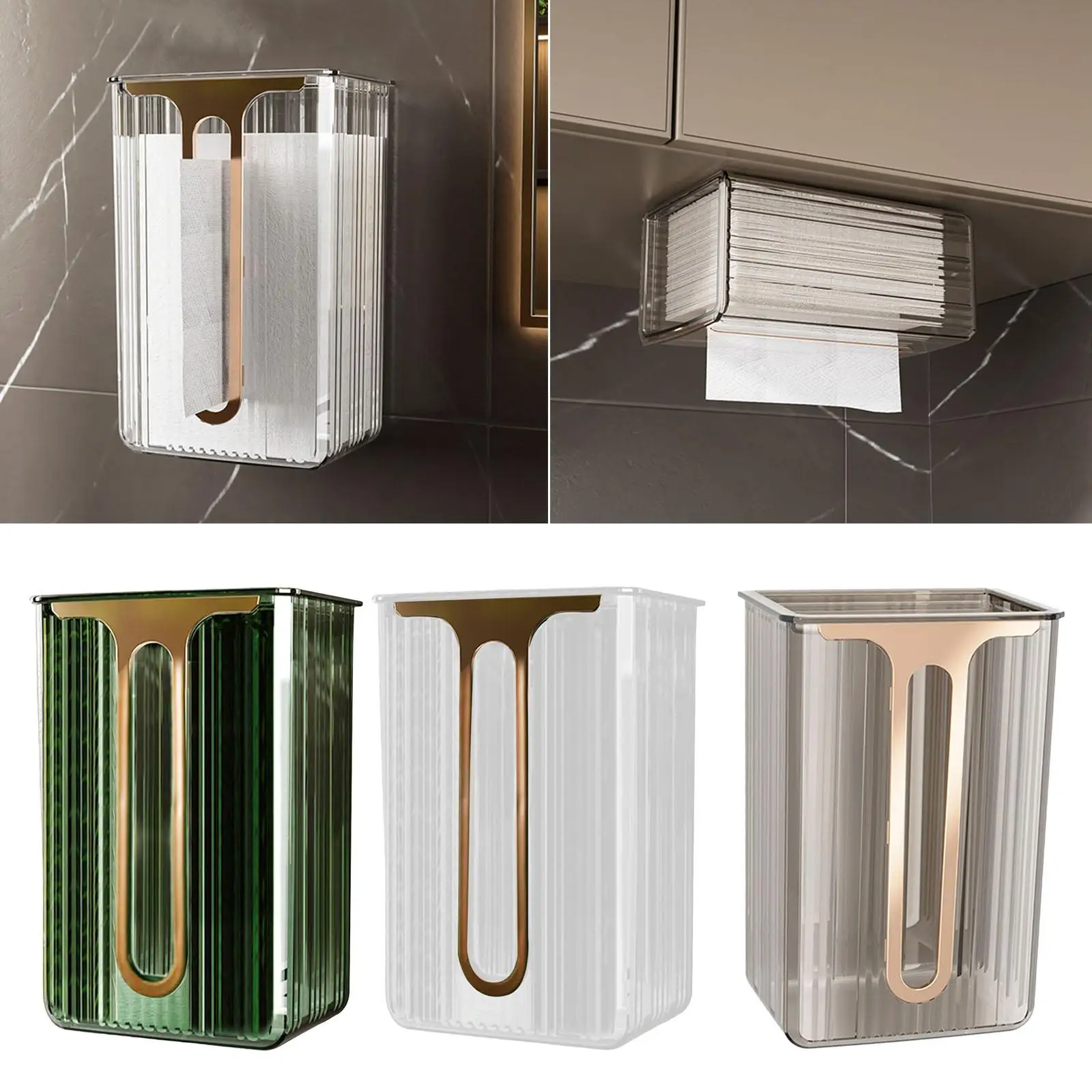 Tissue Holder Case Rectangle Practical Transparent for Dormitory Restaurant
