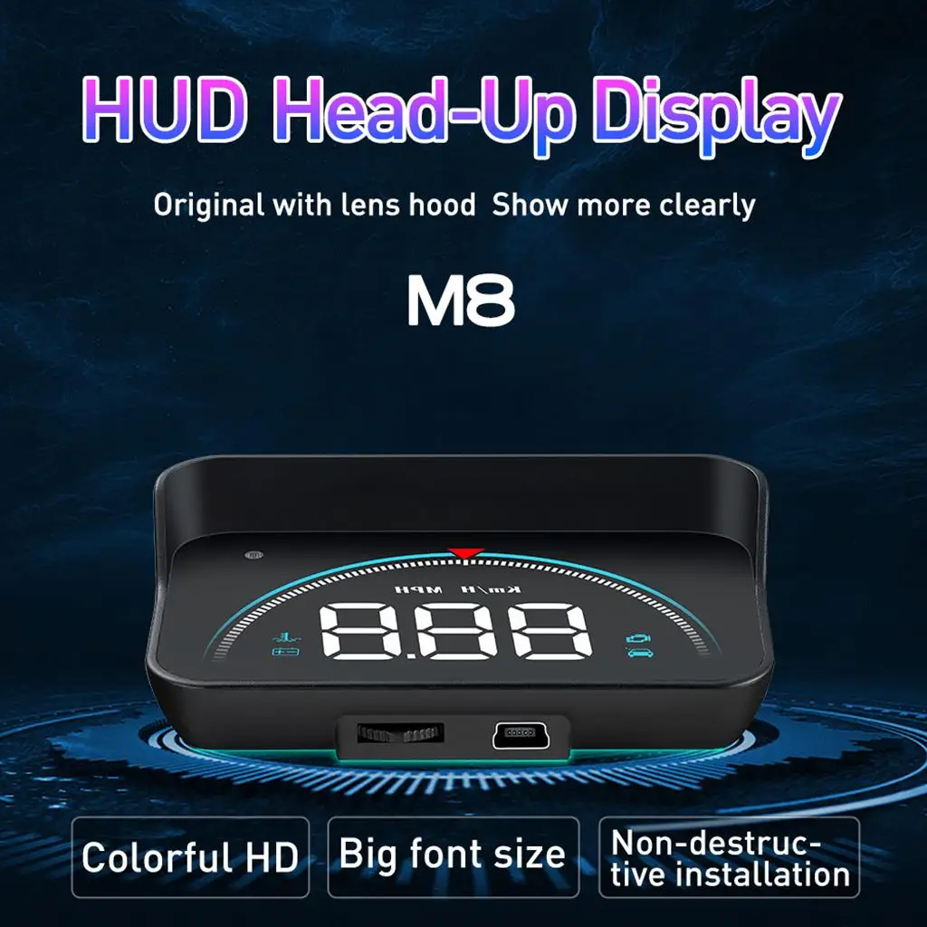 Car-Styling Auto Hud Display Windshield Car Projector Alarm System KM/H MPH