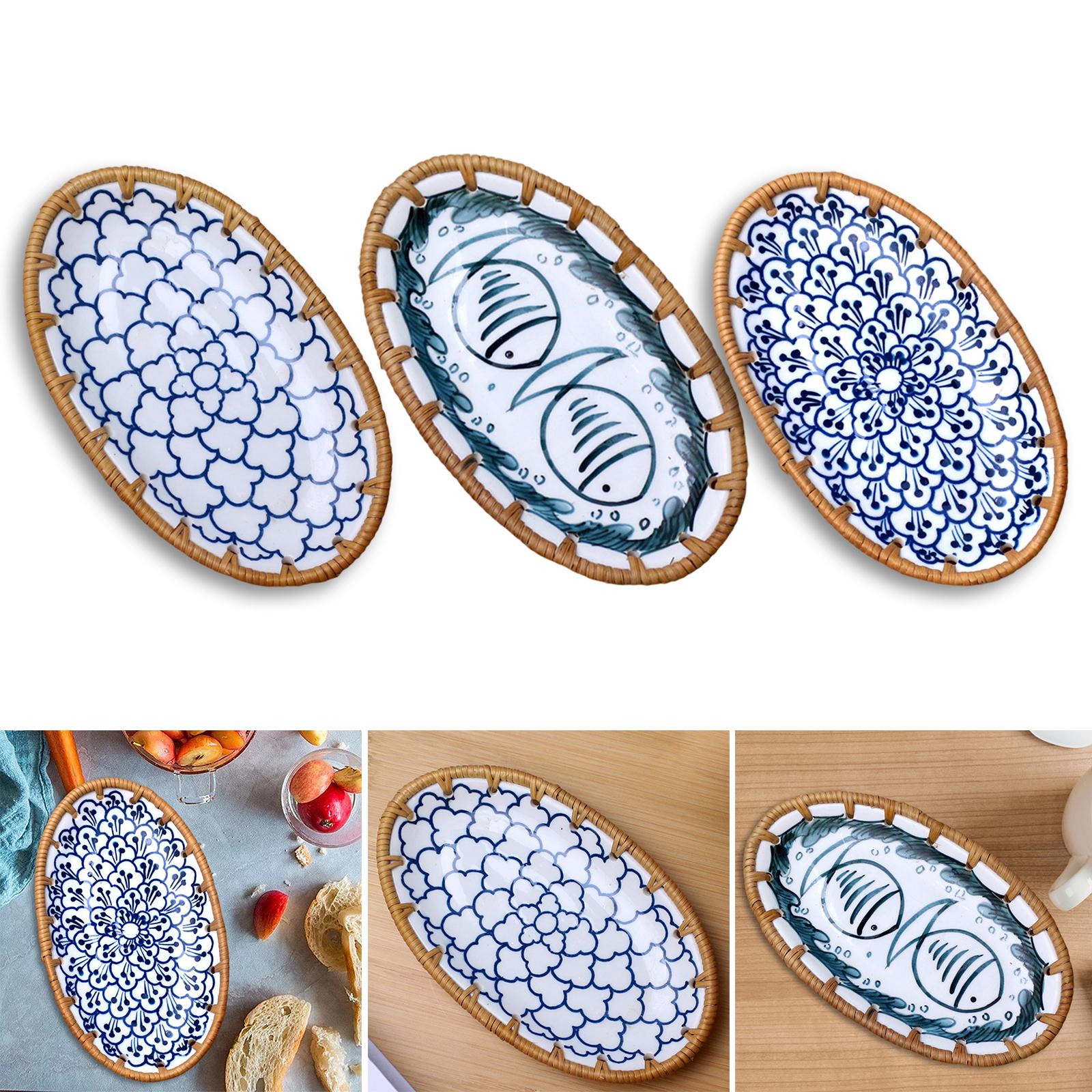 Ceramic Dish Plate Dinner Plates Serving Plate Display Tray Tableware Dinner Dish Tray for Cake Appetizer Salad Sushi Fruit