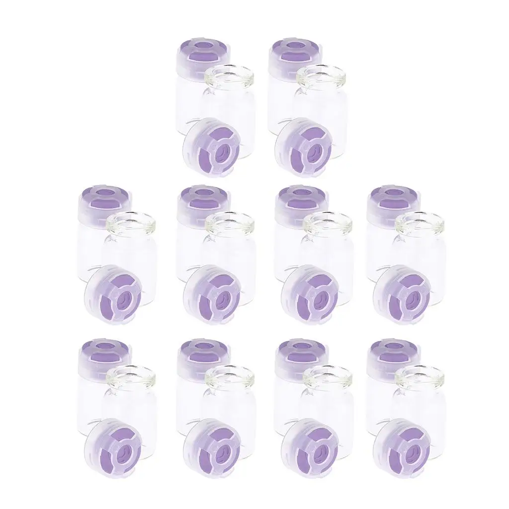 20pcs pro sealed borosilicate clear glass vials sample bottles sets NONTOXIC