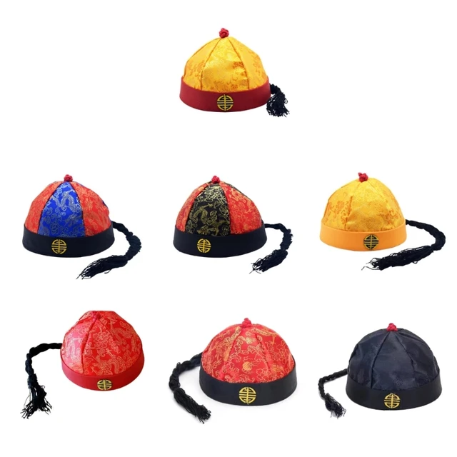 Cappello cinese tradizionale della dinastia Qing per adulti e bambini  Cappello da imperatore cinese Cappello da costume Tangsuit - AliExpress