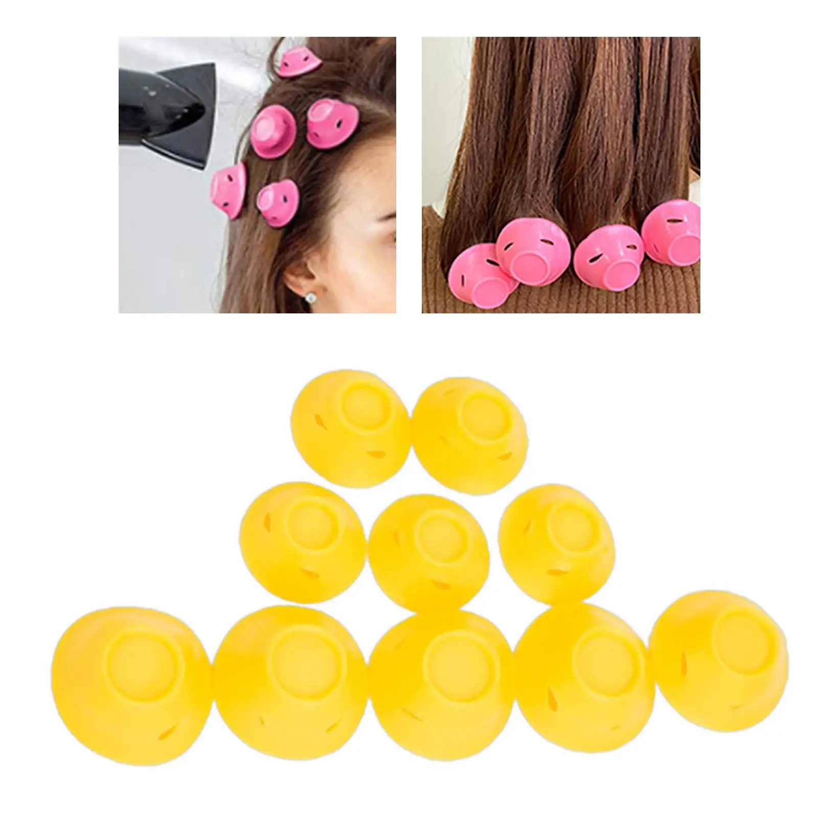 10x Silicone Hair Rollers Portable Hairdressing Tools Barber Curling Rods Headband Self Gripping Household Sleeping Curlers