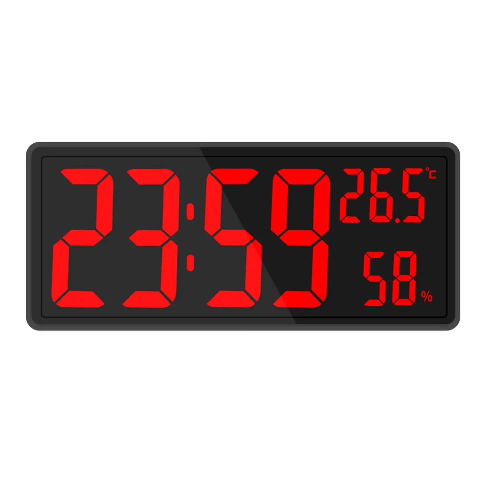 Large Digital Wall Clock with Indoor Temperature and Humidity for Office Gym