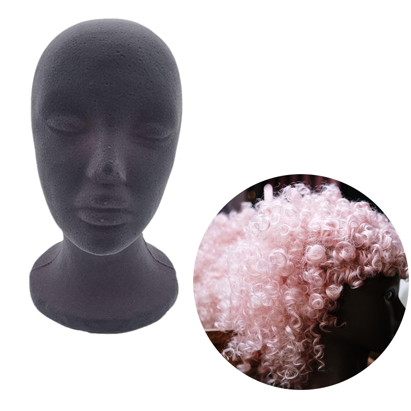 Mannequin Head Model Flocking Foam Round Base Multipurpose for Hat Jewelry