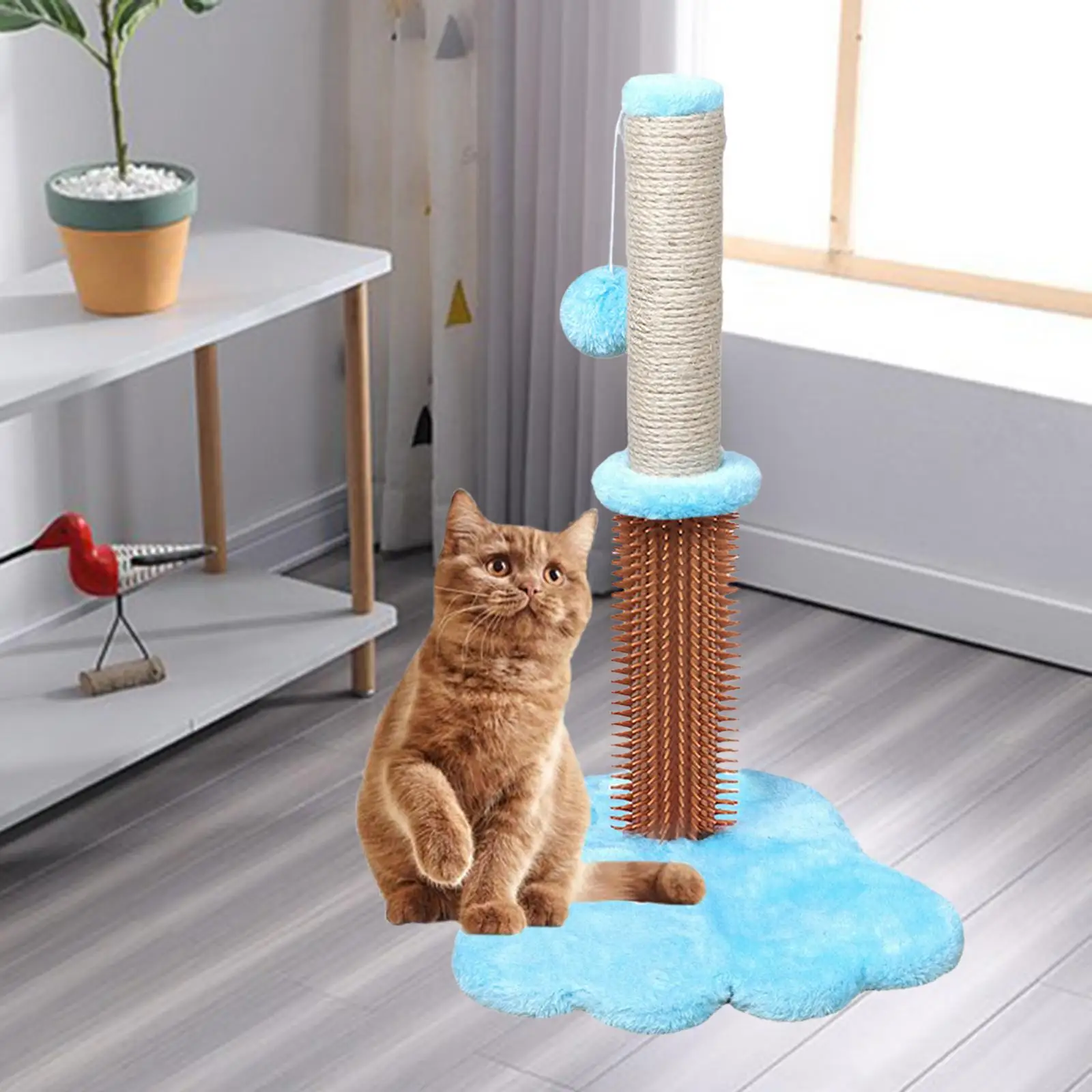 Stable Round Bottom ing Pole, Climbing Shelf Tree with post for scratching, Durable Sisal Interactive Toy