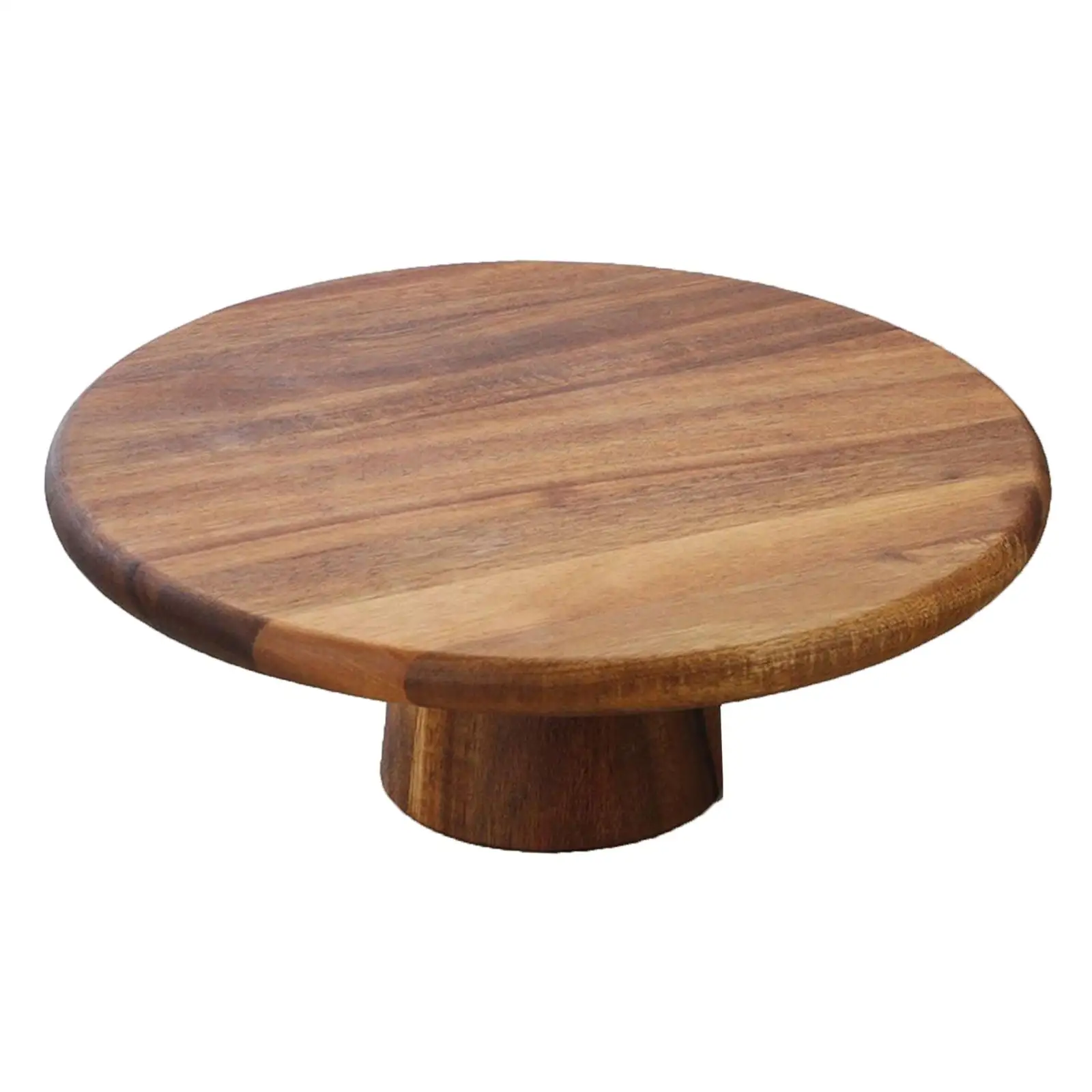 Wood Cake Stand Dessert Display Plate Kitchen Server Tray Round for Muffins