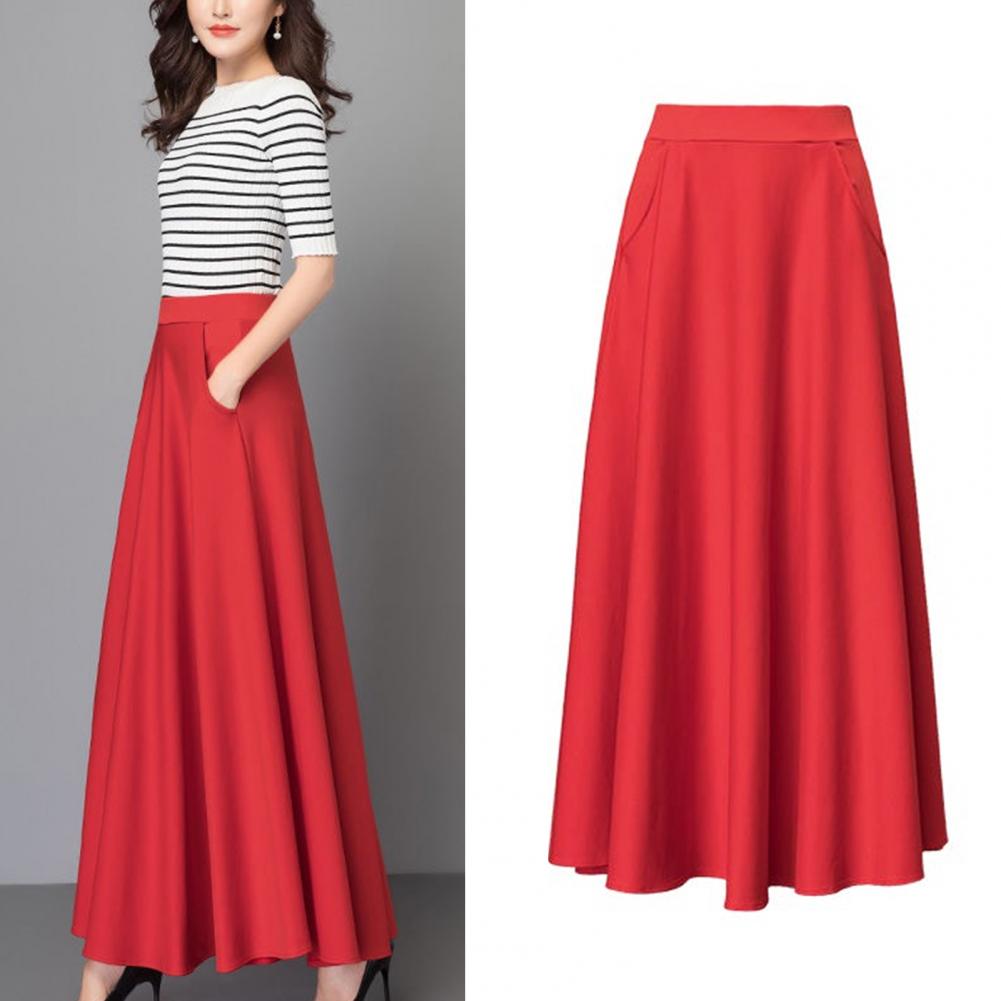 Title 19, Elegant Women Maxi Skirt High Waist Tummy Contr...