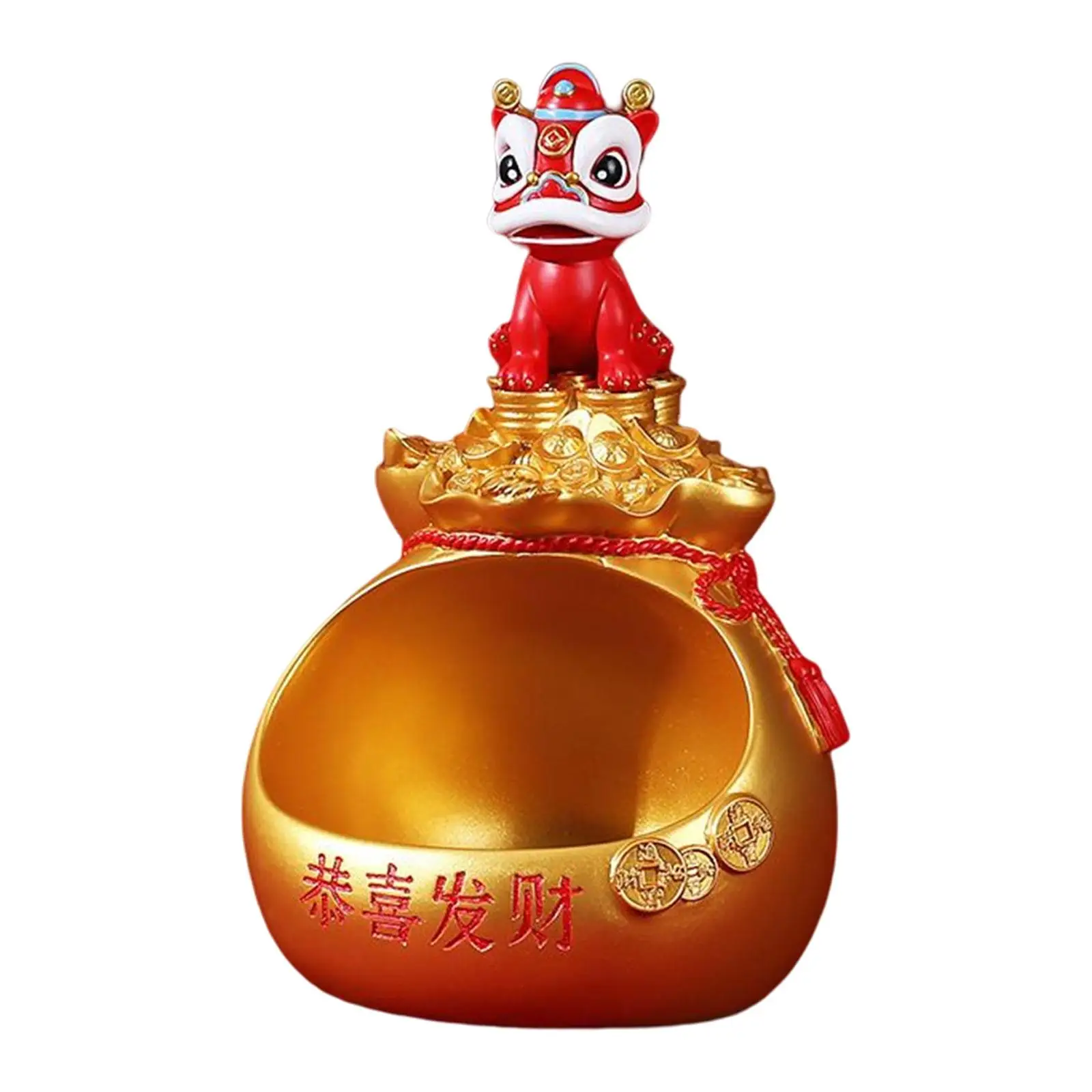 Chinese Statue Ornament Figurine Sundries Container for Cabinet Decoration