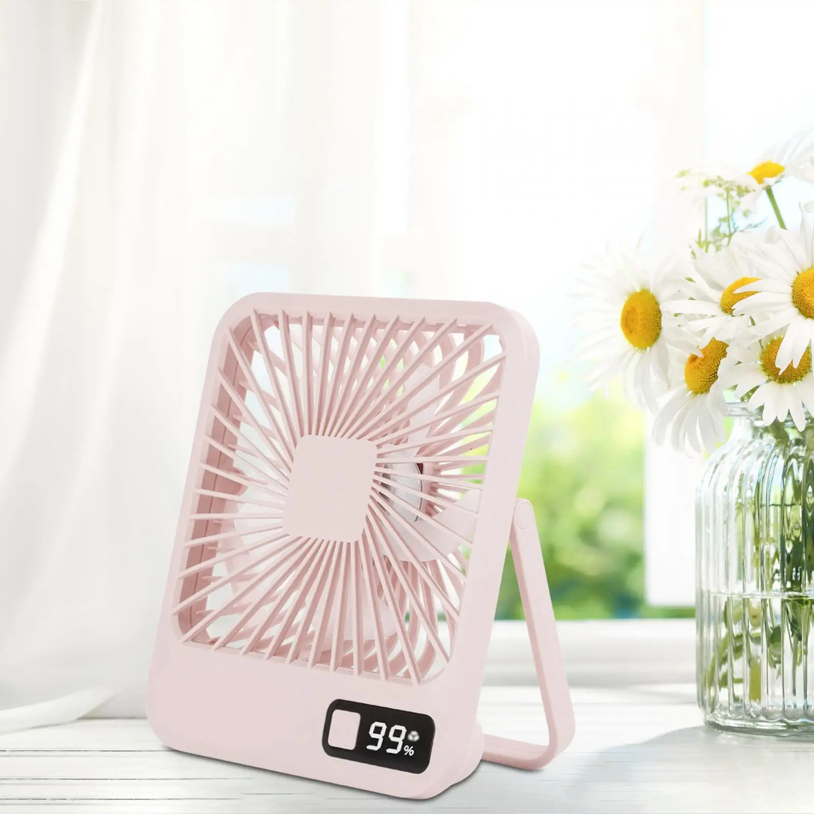 Desk Fan Quiet Portable Rechargeable Speed Adjustable Table Fan Summer Cooling Fans Mini Fan for Indoor Office Home Bedroom