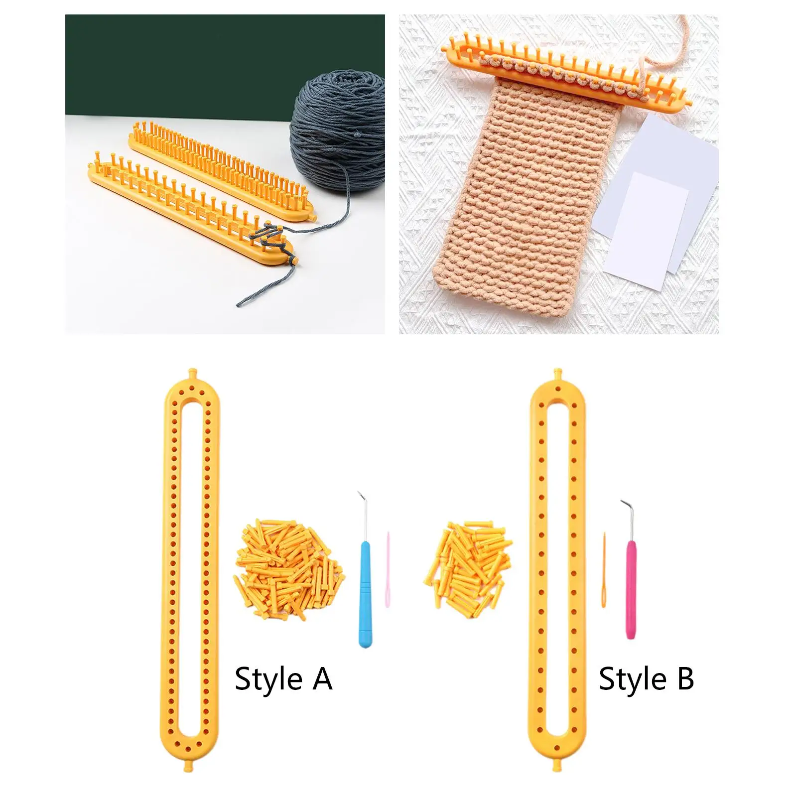 Knitting Loom Set DIY Machine Adjustable Peg Craft Weaving Tools for Shawl
