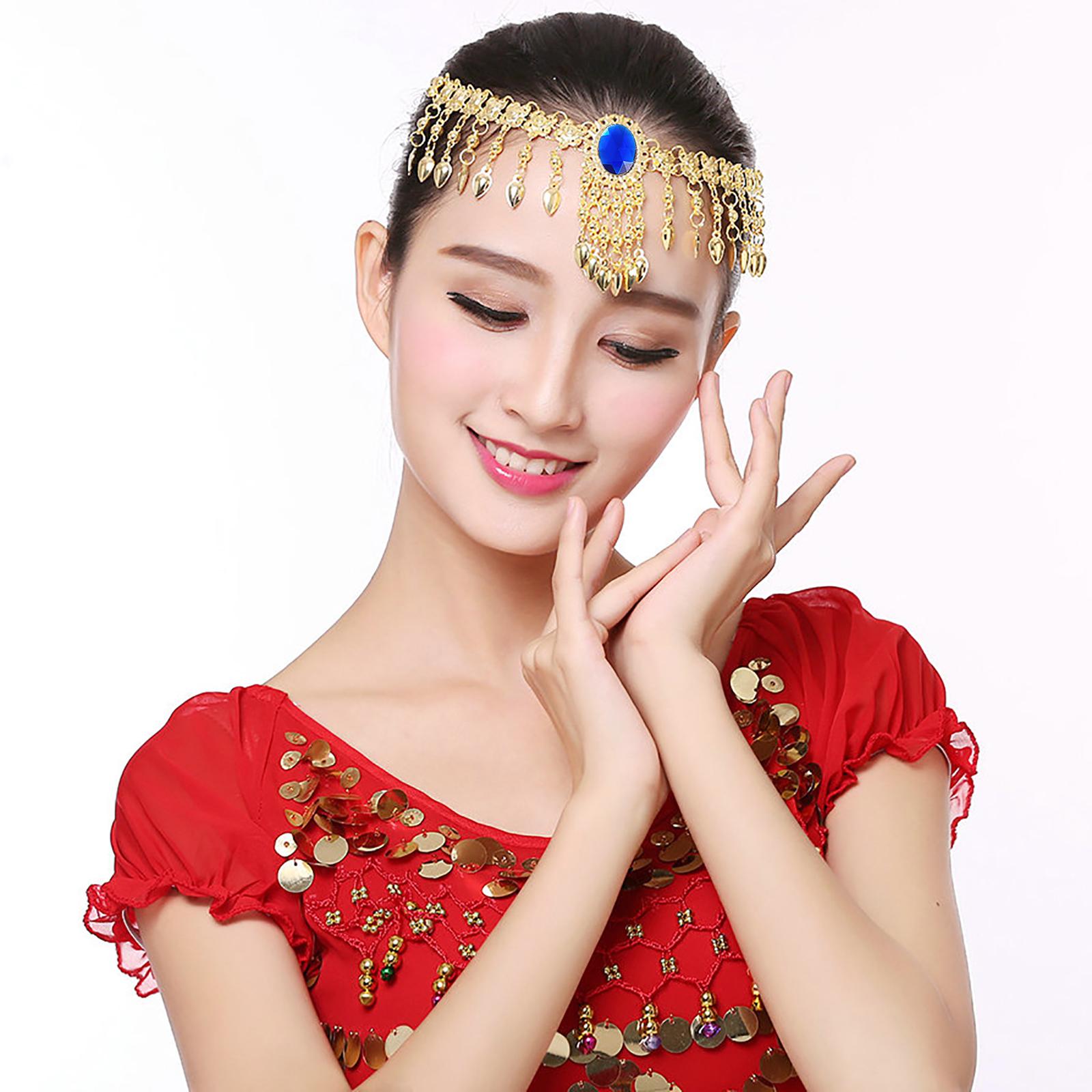 Belly Dance Headband Forehead Hair Accessory Tribal Jewelry Headdress for Women Girls