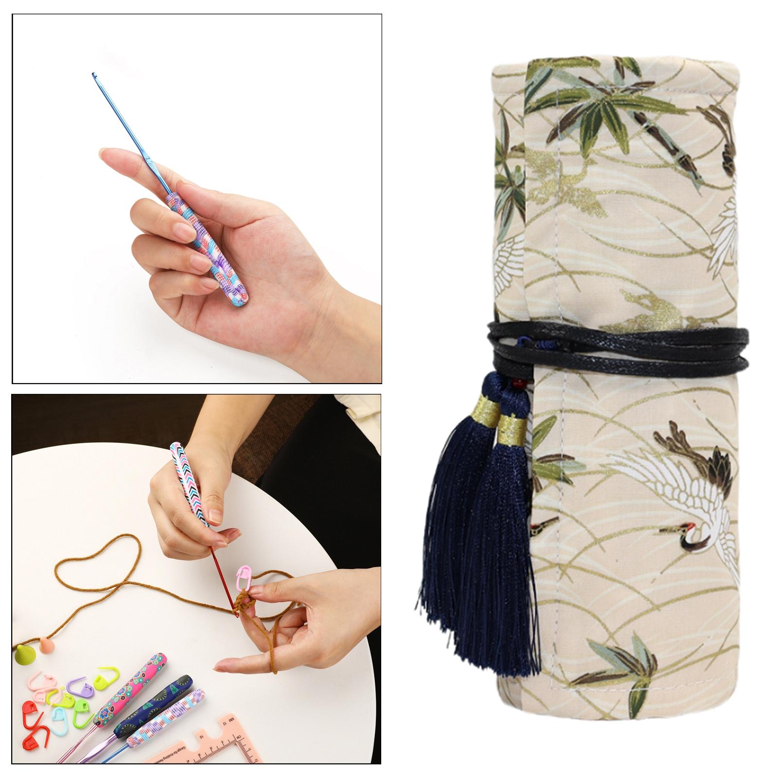 Knitting Storage Bag Empty Crochet Hooks Knitting Needles Organizer Case for Needles Hooks Roll Up Bag