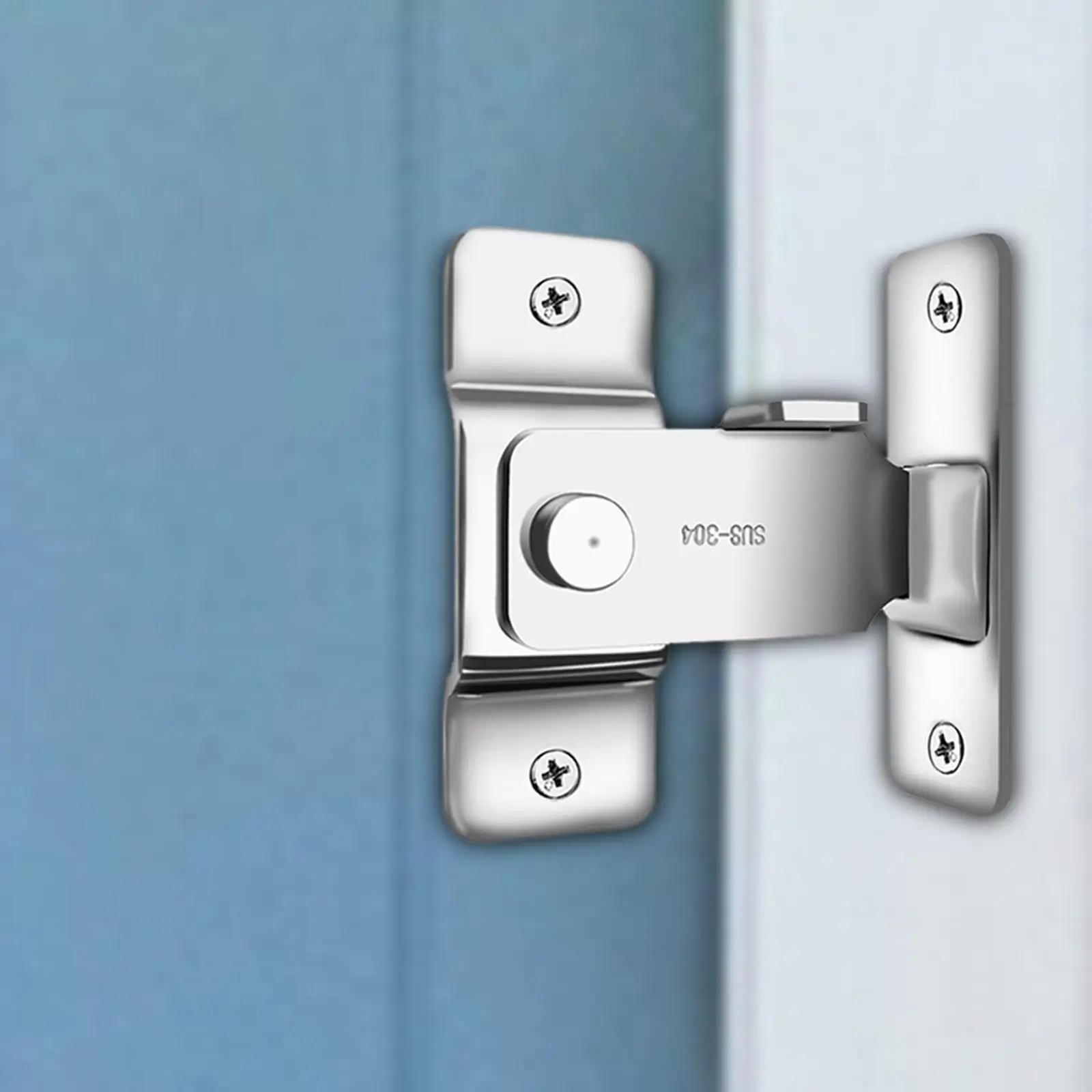 90 Degree Right Angle Door Latch Hasp Bending Latch Buckle Barn Sliding Lock with Screws for Toilet Doors and Windows