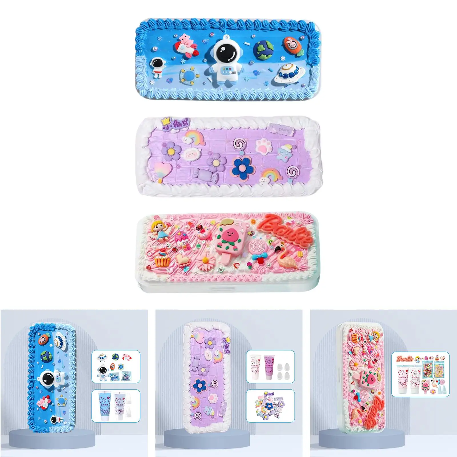 Cute DIY Pencil Case Pencil Box Set for Kids Durable Accessory Handicrafts