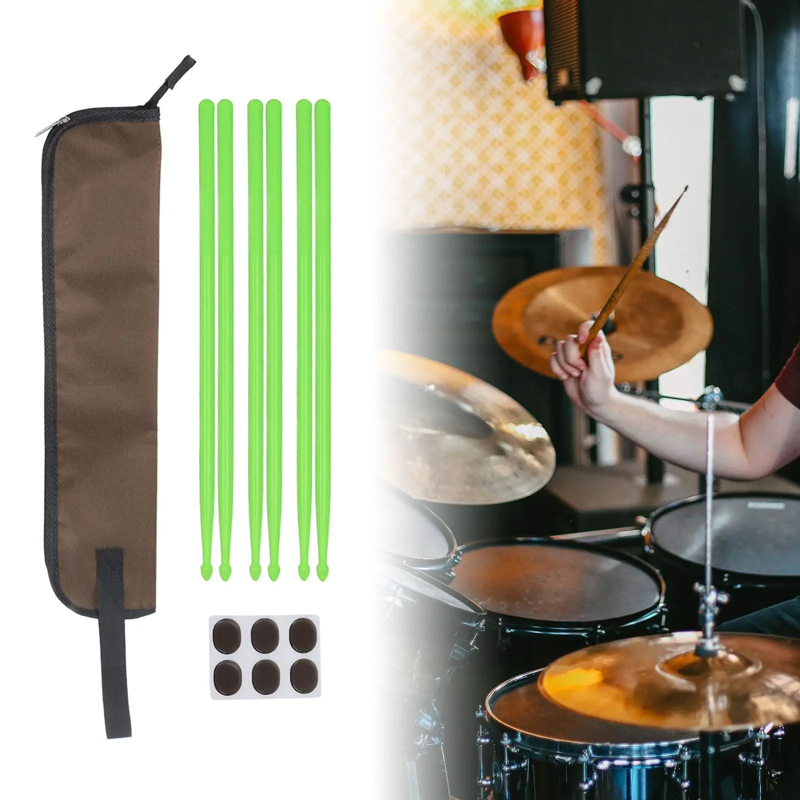 6Pcs Drumsticks with Storage Bag Accessories Musical Instrument Replace Part